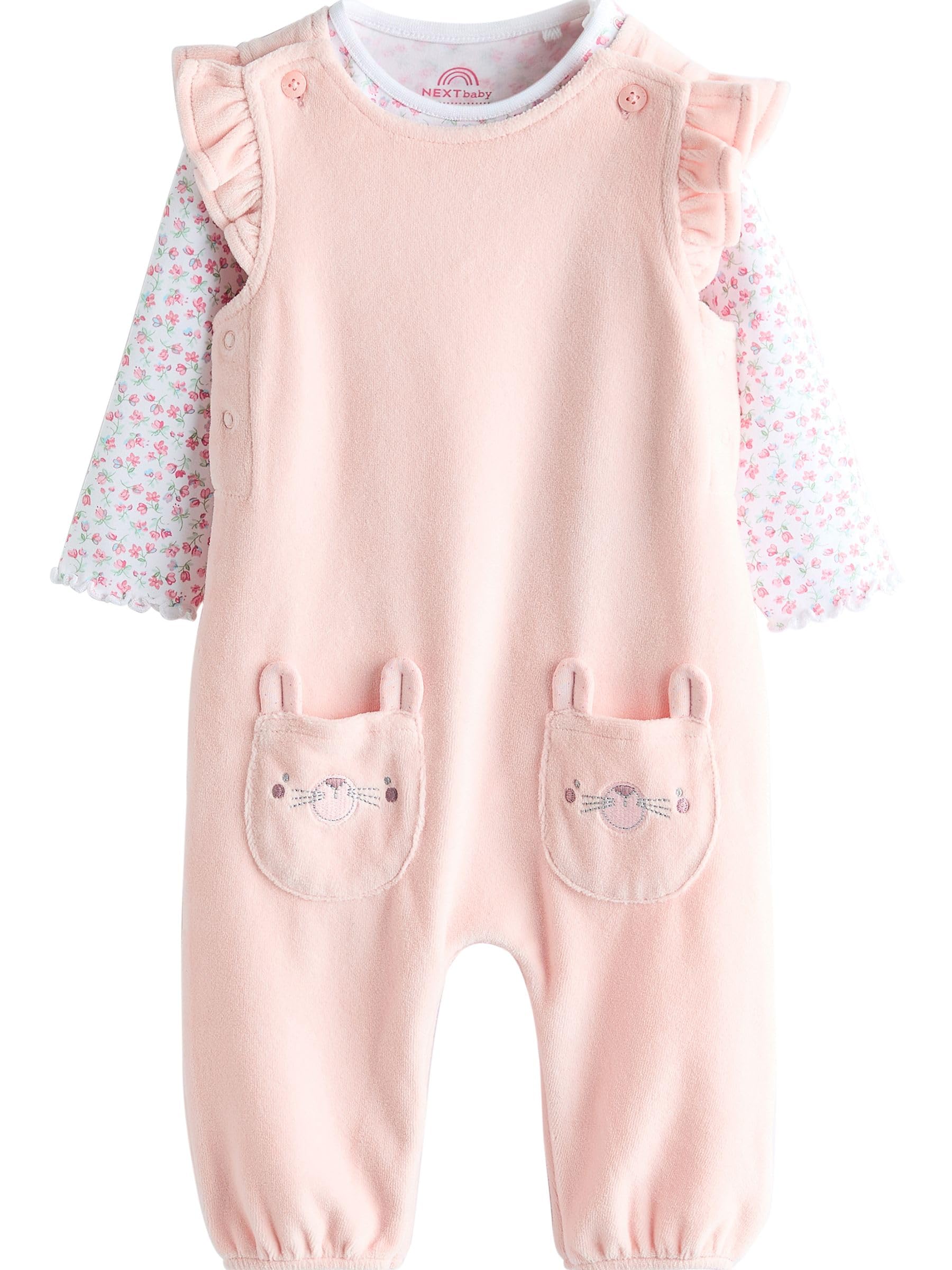 NEXT Bebés niña Conjunto de Peto y Bodi de Manga Larga para bebé