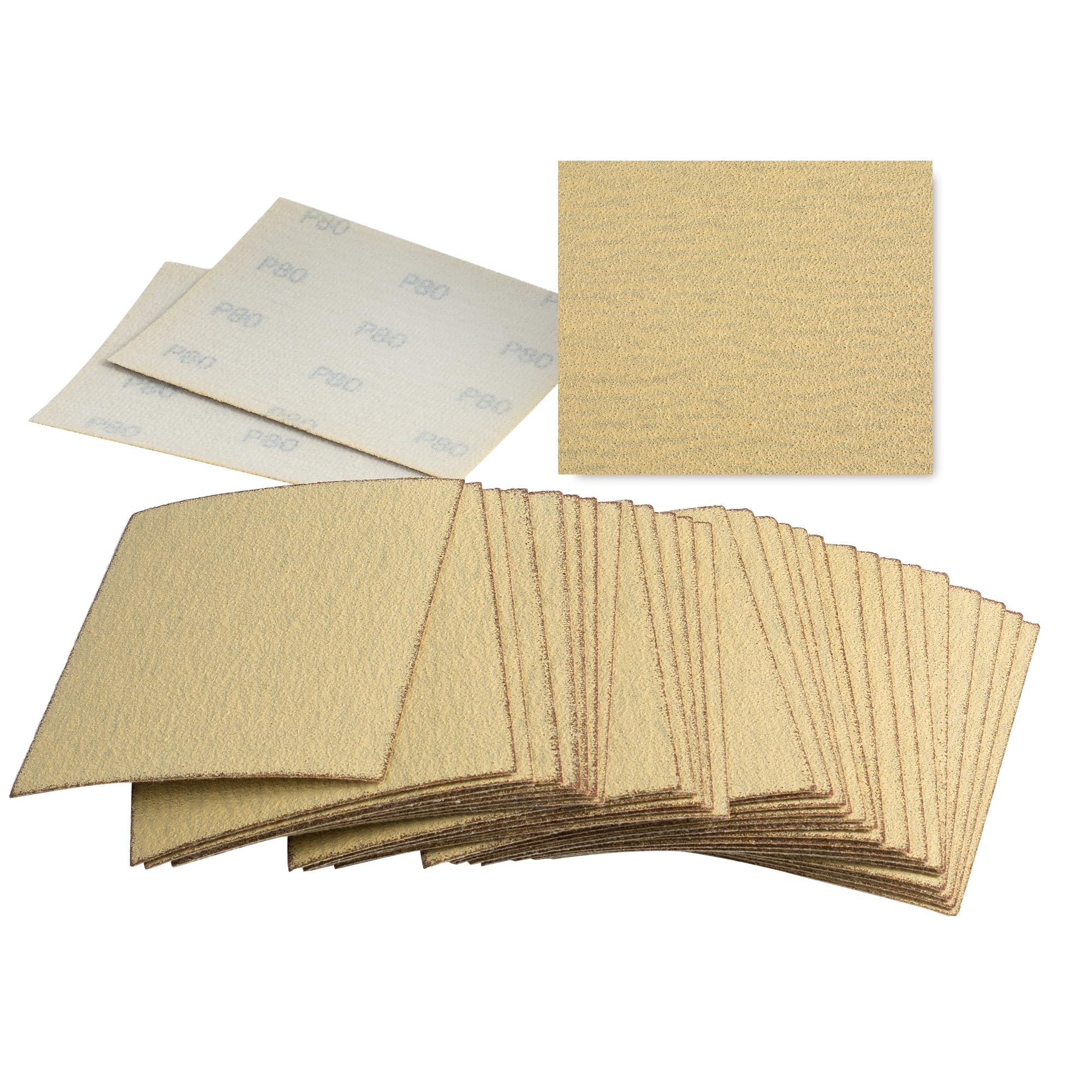 1/4 Sheet Sandpaper for Palm Sander 30PCS 80 Grit 4.5 x 5.5 Inch Palm Sander Paper with Hook and Loop Backing Sandpaper Sheets for Woodworking,