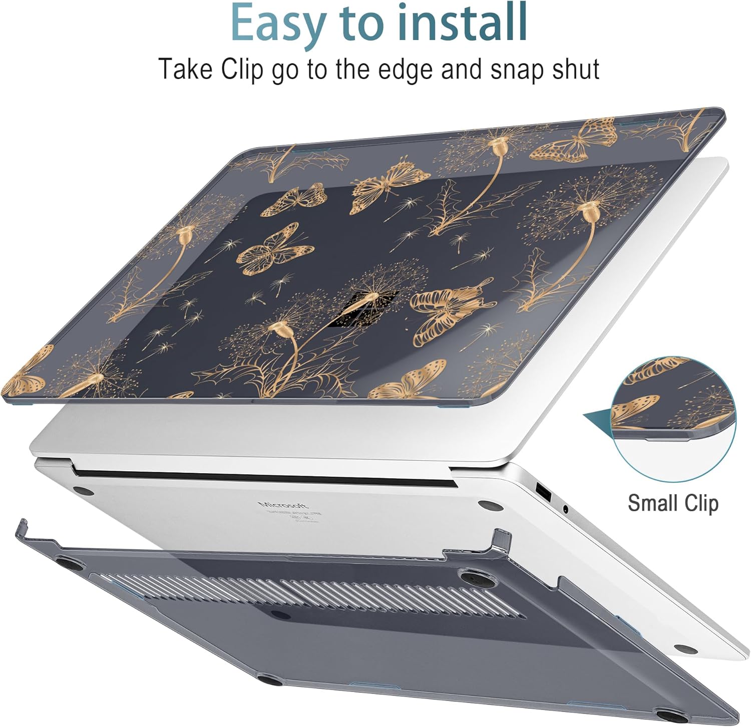 Clear Case for 2025 Microsoft Surface Laptop 13 Inch - Windows 11 Copilot+ PC - Touchscreen Display Cover (Fits Model 2095,NOT Fitting Other Surface Laptop), Butterflies - Image 8