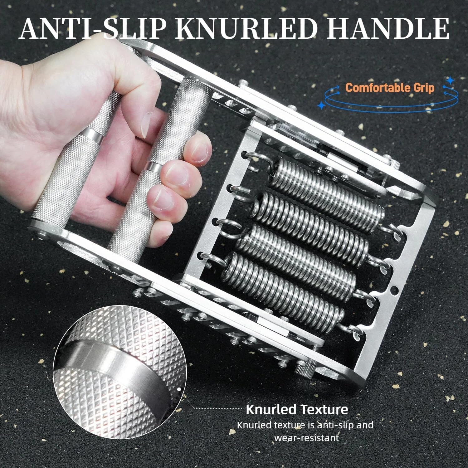 Hand Grip Strength Tester, Stainless Steel Spring Gripper, Digital Hand Dynamometer 330 Lbs, with 4 High Strength Spring, Parallel Hand Trainer, Non-Slip Handles, Finger/Wrist/Forearm Muscle Training