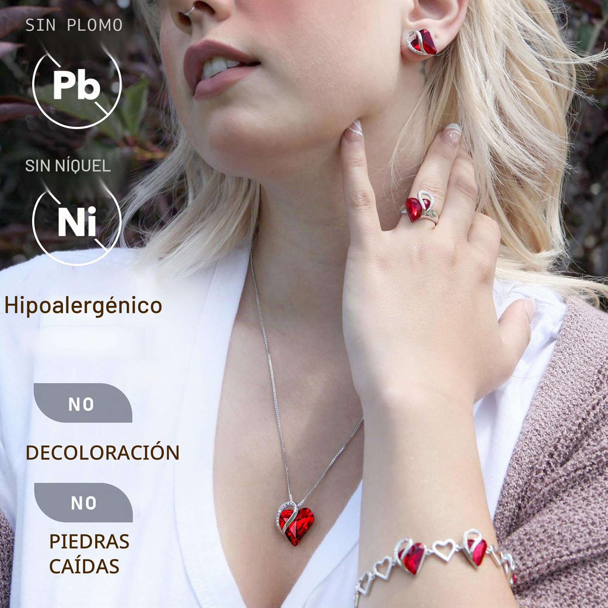 Leafael Collar de Mujer con Birthstone de Cristal | Collar Hipoalergénico con Caja de Regalo Incluida