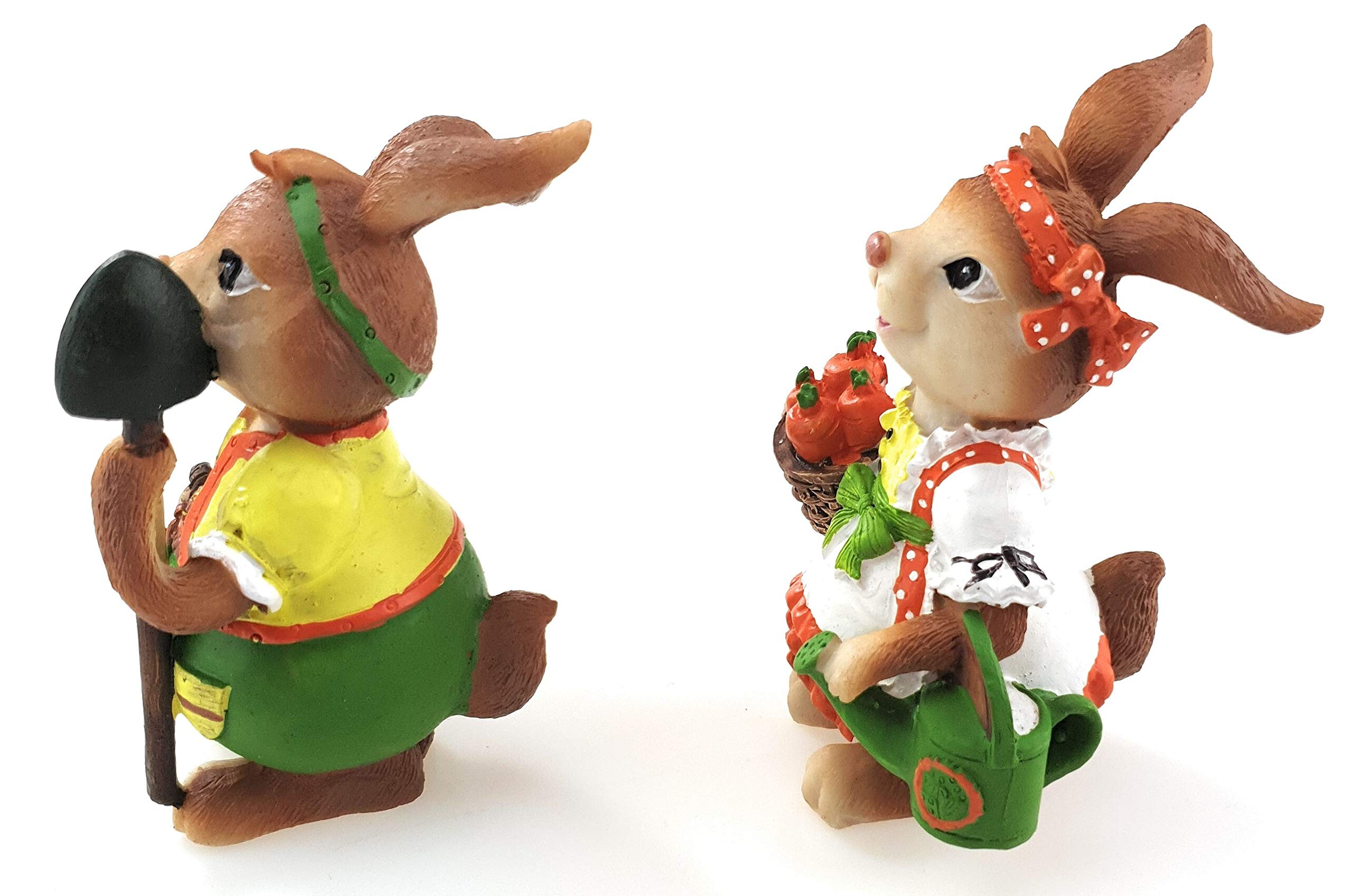 Lapins Floqués De Pâques 2 Pièces Figurines De Lapin En Mousse Verte