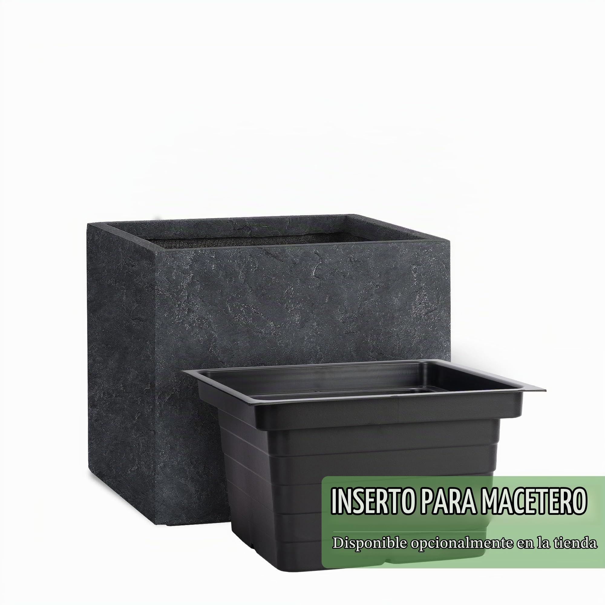 Pflanzwerk® Maceta Cube Lava Antracita 30x34x34cm *Resistente a Las heladas* *Protección UV* *Calidad Europeo*