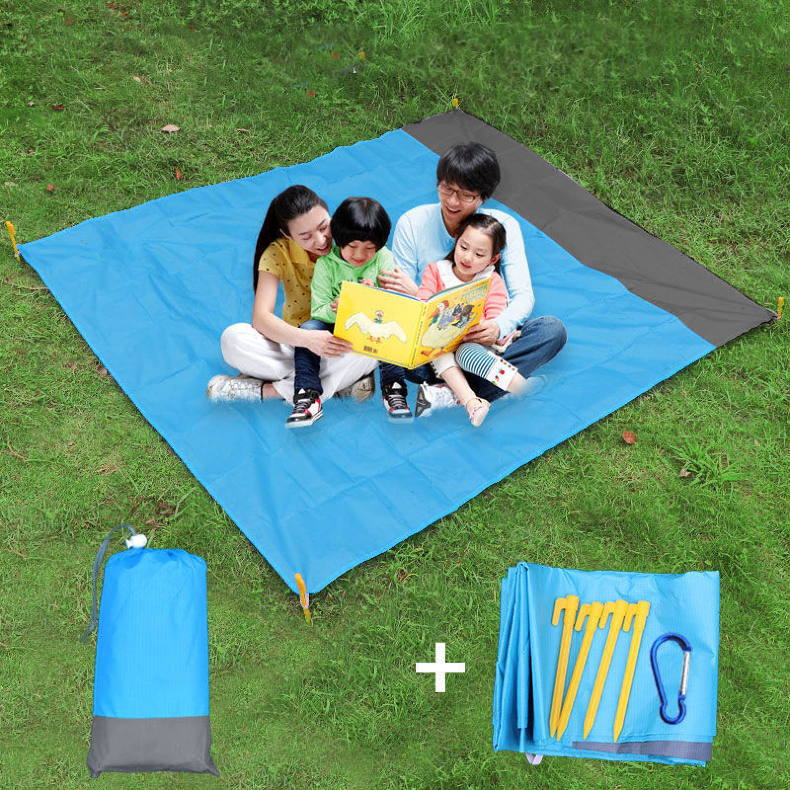 Colchoneta portátil de Bolsillo para Acampar, colchón Plegable para Acampar, colchoneta de Playa Impermeable para Subir al bebé, Manta de Picnic para Acampar, 200x210cm
