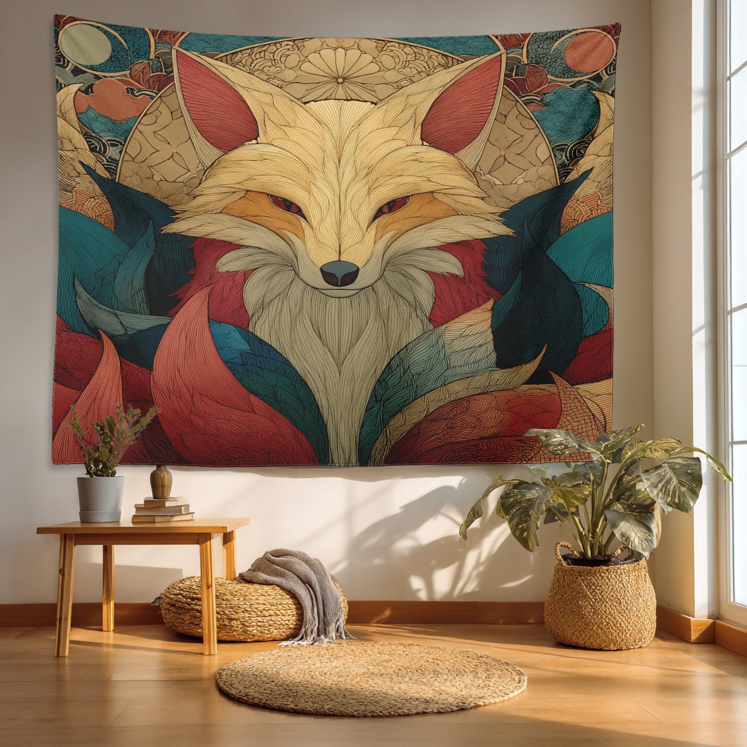 Tapis mural Créature mythique, le renard étant traditionnel Tapisserie XXL