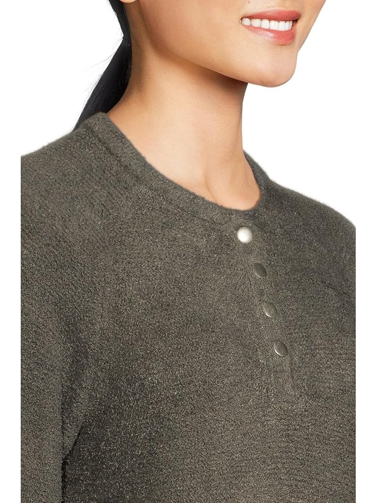 Gray Barefoot Dreams Cozychic Lite® Textured Raglan Sleeve Henley