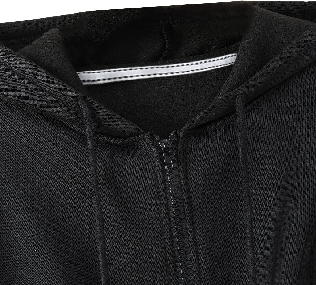 SweatyRocks Women's Long Sleeve Drawstring Full Zip Hooded Jacket Crop Sweatshirt - Image 3