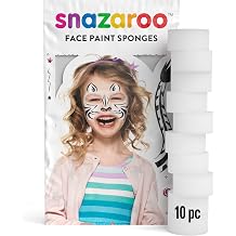 Snazaroo Face Paint High Density Foam Make-Up Sponges, 10 Pack, White, One Size