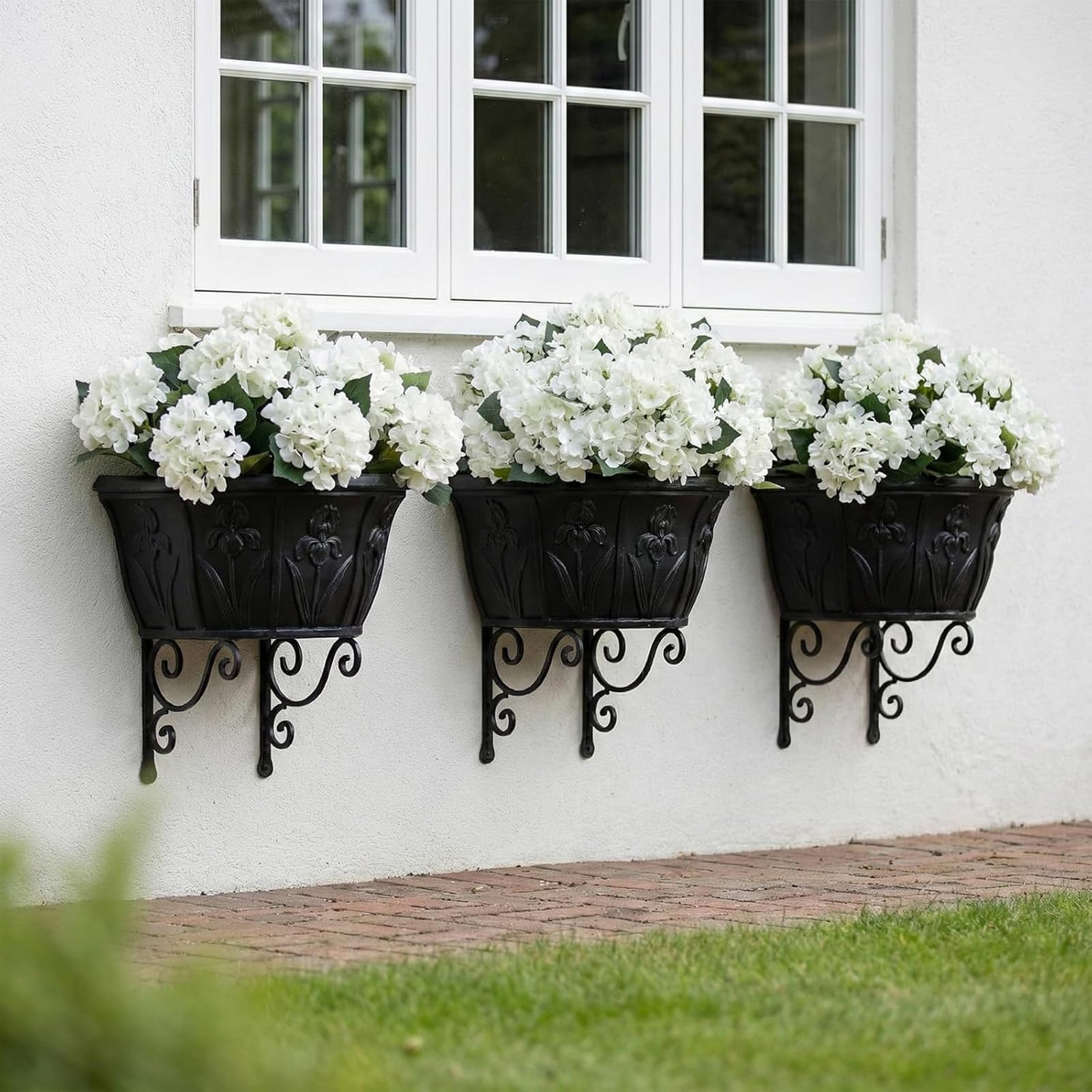 9 fiori di ortensia artificiali, con steli allungati, facili da modellare, ideali per composizioni floreali in vaso su portico, patio, matrimoni, feste e decorazioni(B)