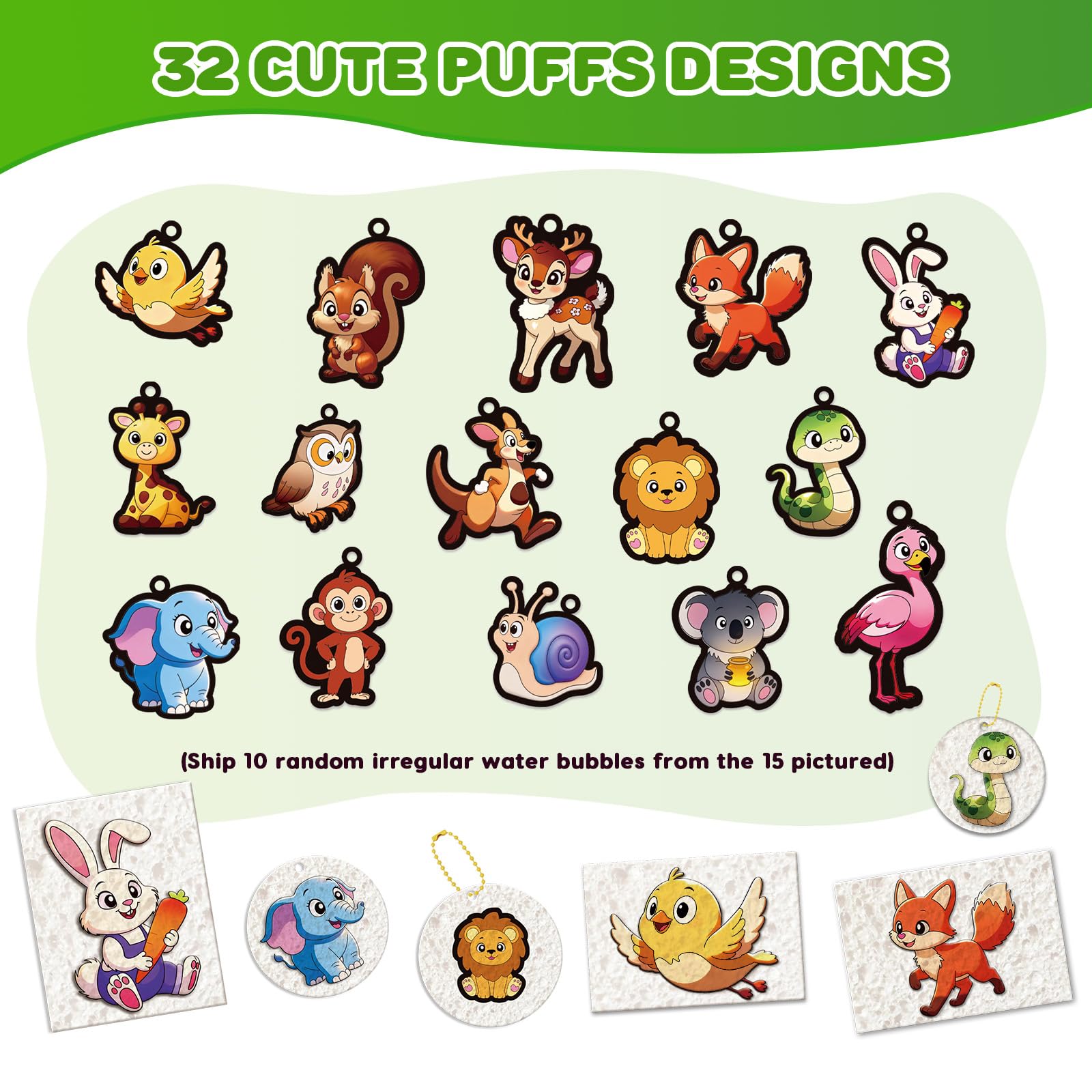 62Pcs Art Crafts Kit for Kids 3D Aqua Puffs Magic Foam Texture Magic Painting Set for 3 Old - Image 4