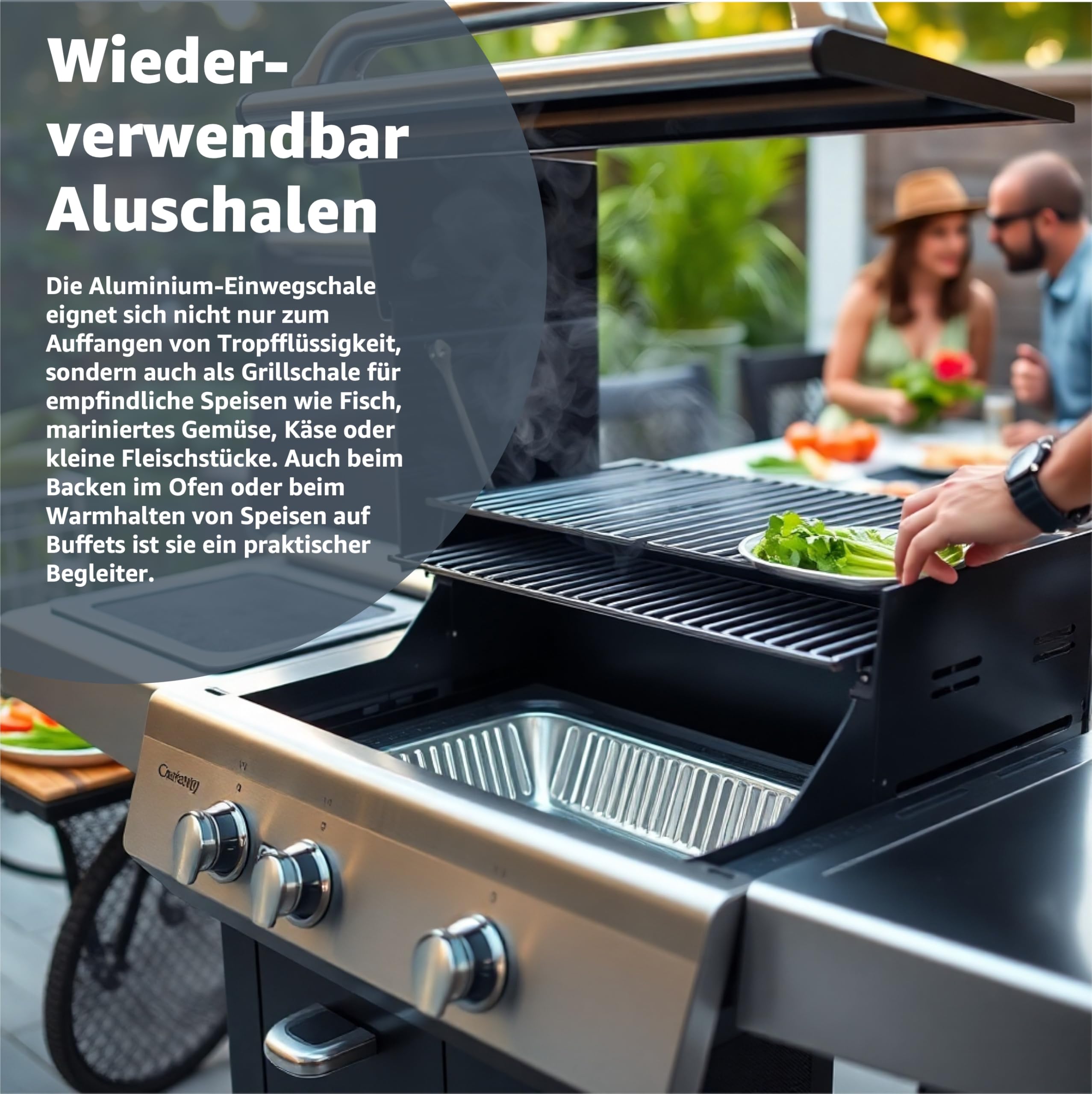 Com-four Griglie Alluminio 20 Pezzi - 32x23x4 Cm, Per Barbecue, Forno, Grigliata - Foto 5