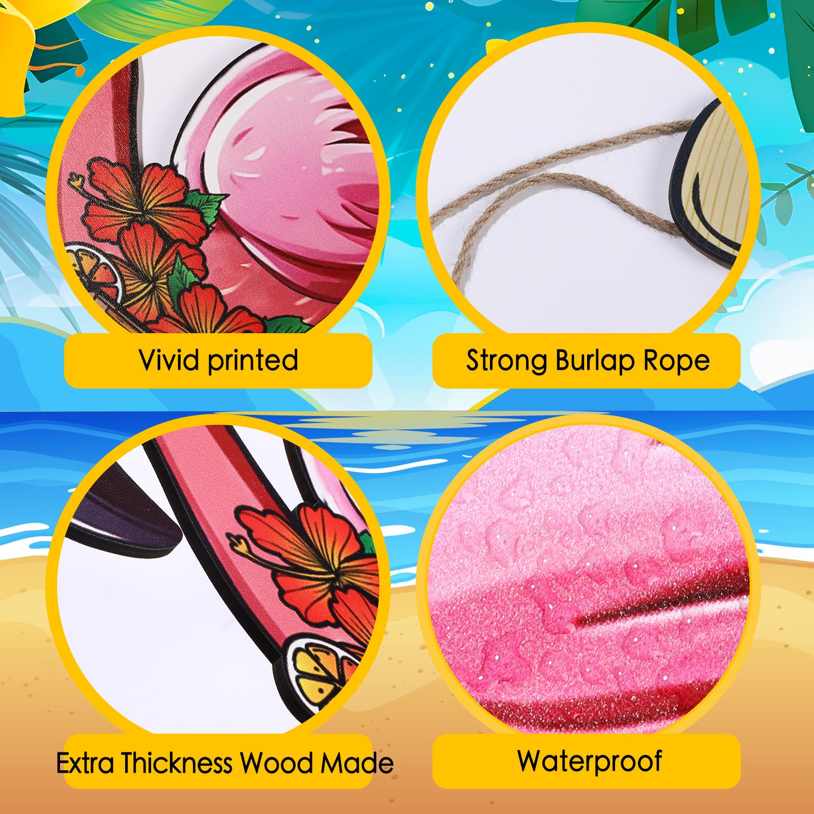 Flamingo Willkommensschild Aus Holz, 28 X 68 Cm – Für Haustür, Sommerparty, Deko, Rosa