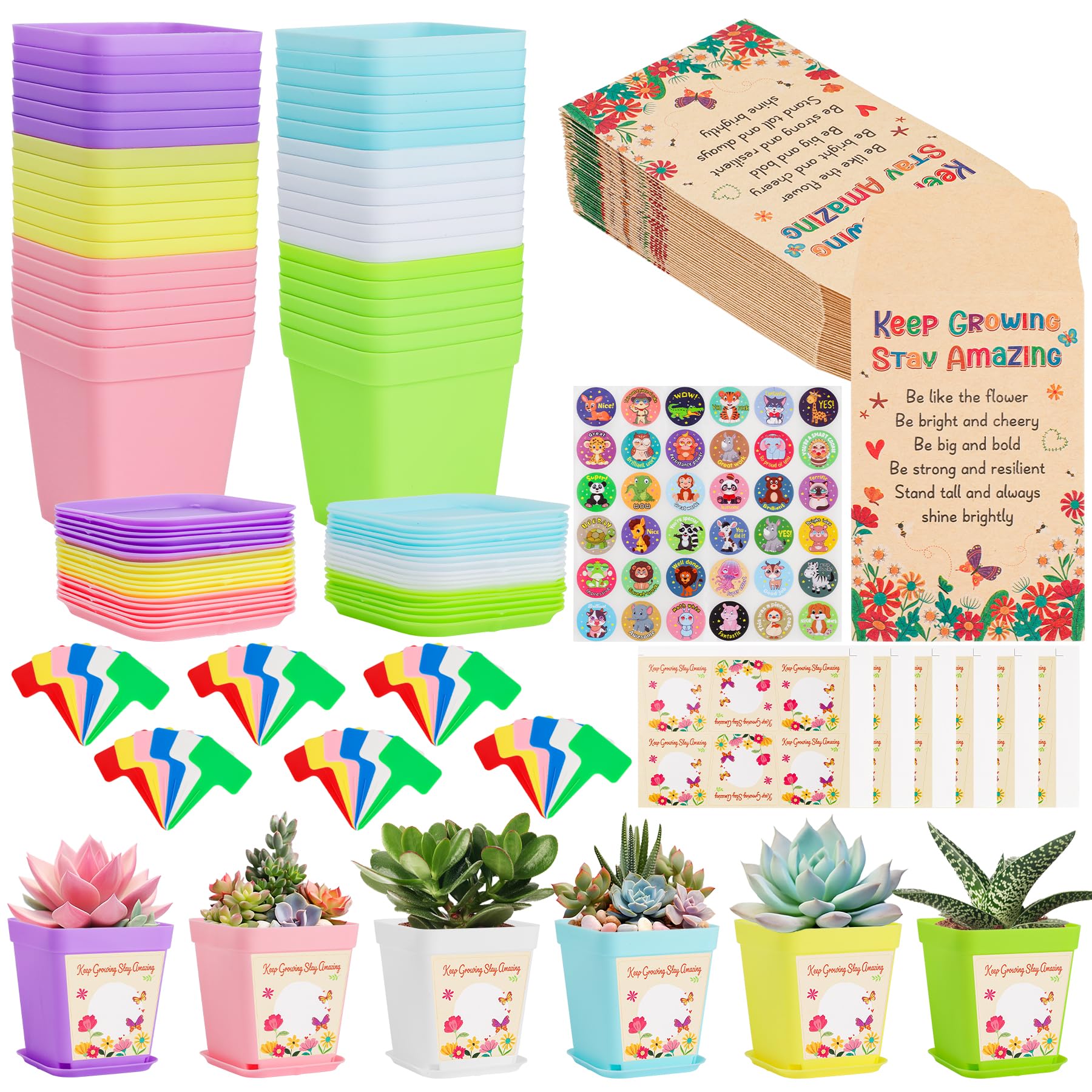 36Pack Gifts for Students from Teachers, School Leavers Flower Pots for 36 School Children, Class Gifts for Students from Teachers, Graduation End of Term Present for Children