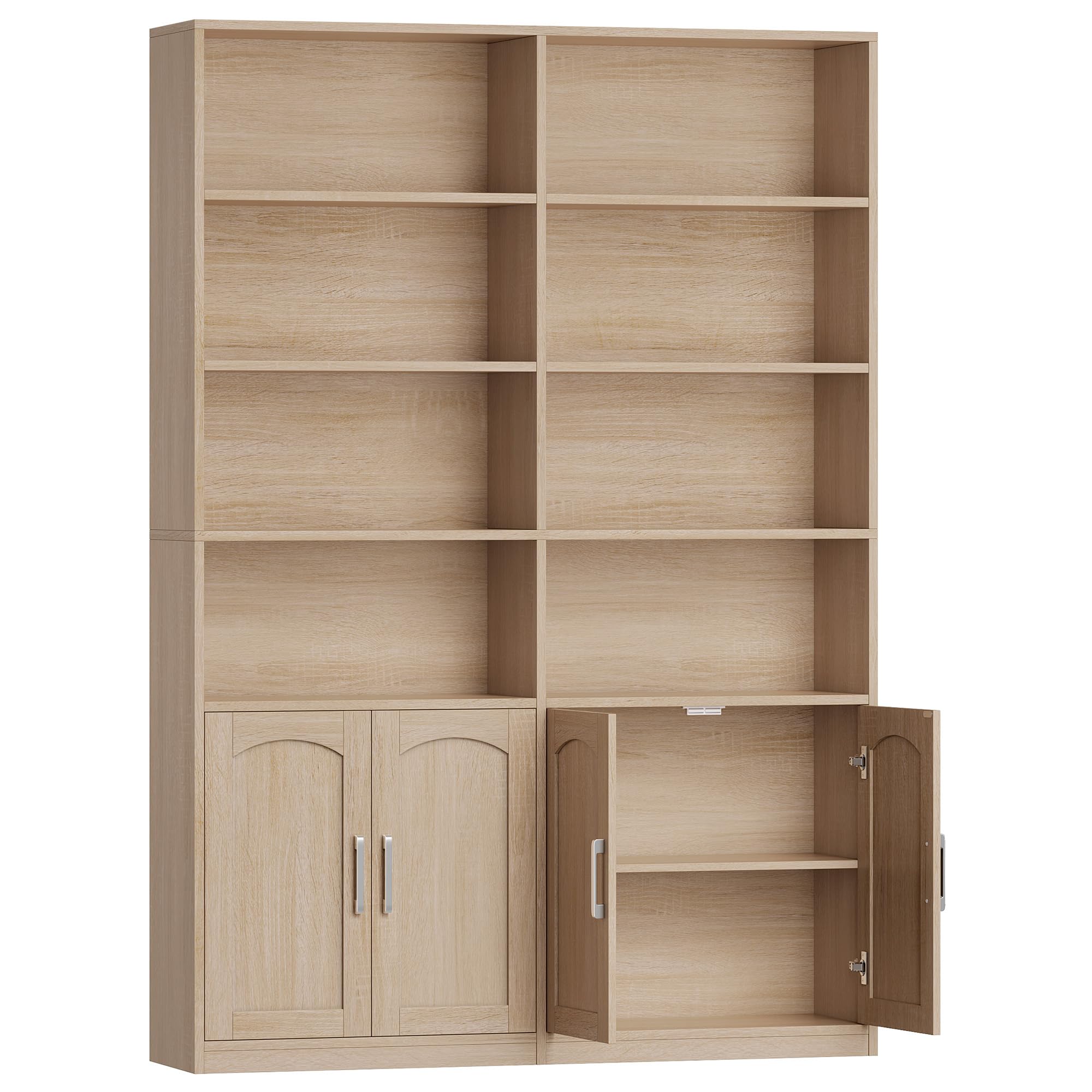 FirFurd 185.5 cm Libreria da Parete a 6 Ripiani, Libreria Verticale a 12 Scomparti, Scaffalatura Portaoggetti, Scaffale per Libri in Legno per Studio,Soggiorno,Ufficio,115x27x185.5 cm (Bianco)
