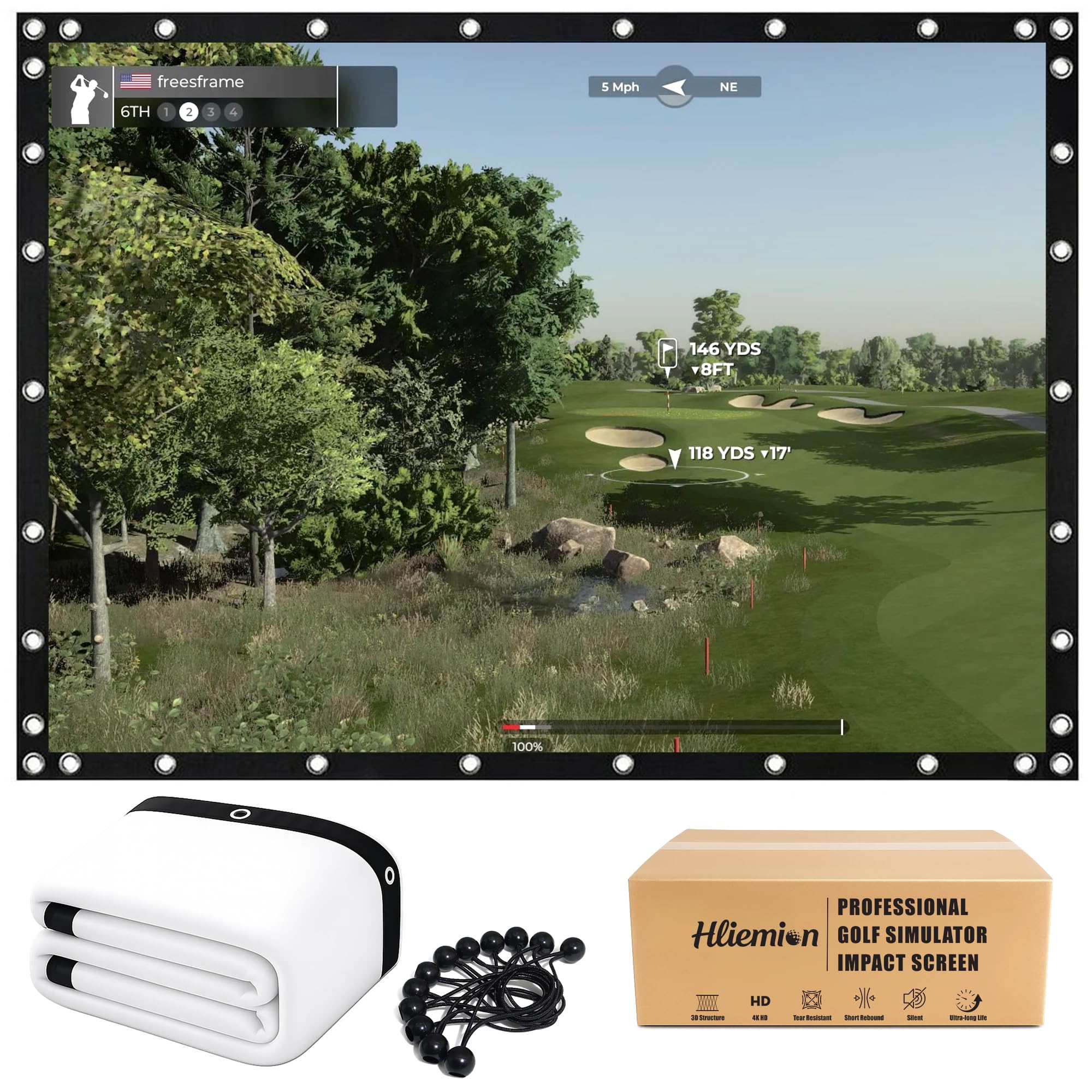 Hliemoin Golf Simulator Impact Screen
