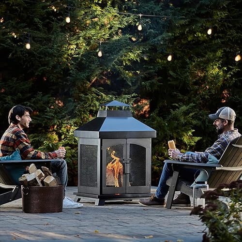 Miniatura 4 de Endless Summer Chimenea al aire libre de acero de leña de 45 "