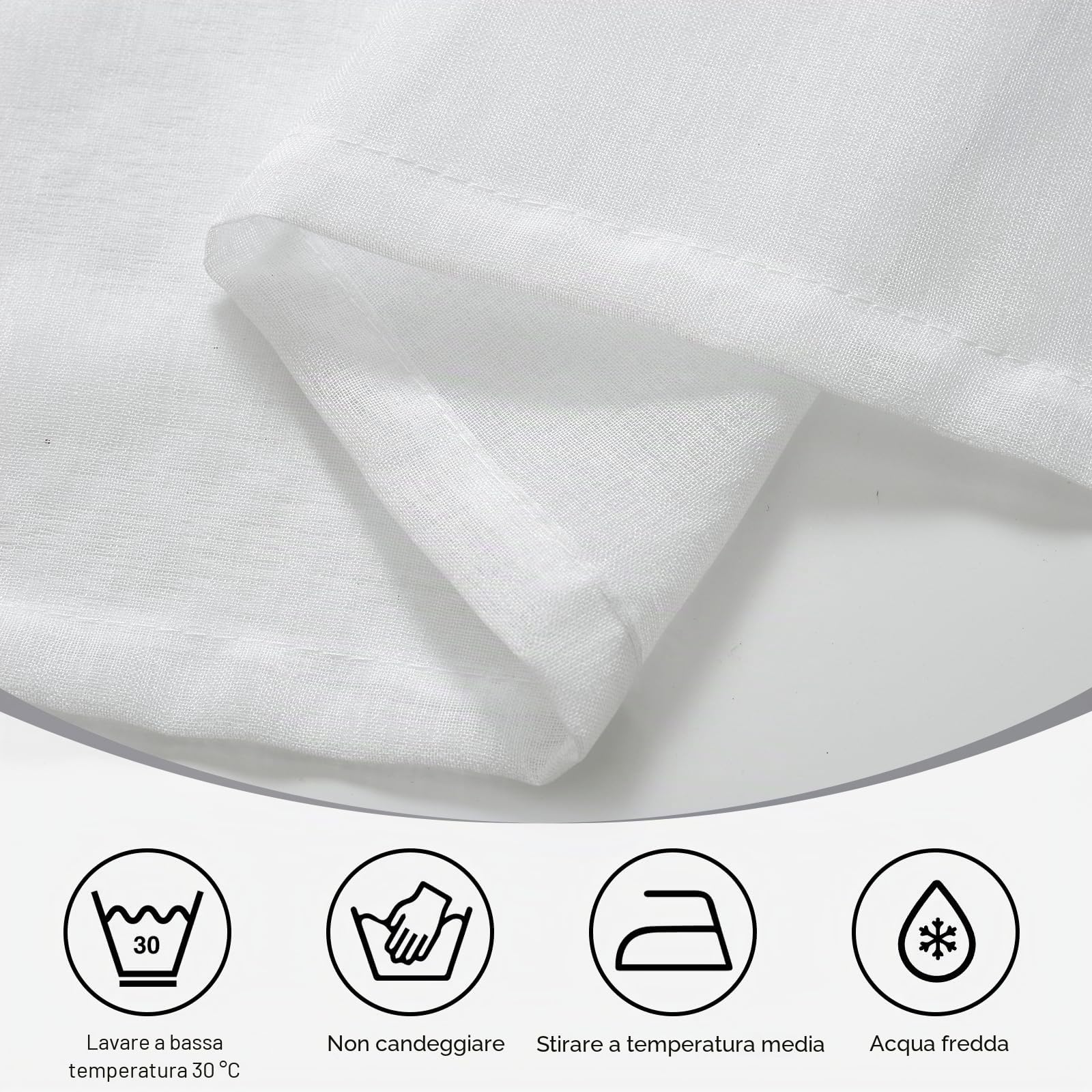 Softalker tende per interni con fettuccia 140x280 cm (LxA) tenda per camera da letto soggiorno moderne bianche Tende per finestre effetto lino semitrasparente casa decorazione, 2 pezzi