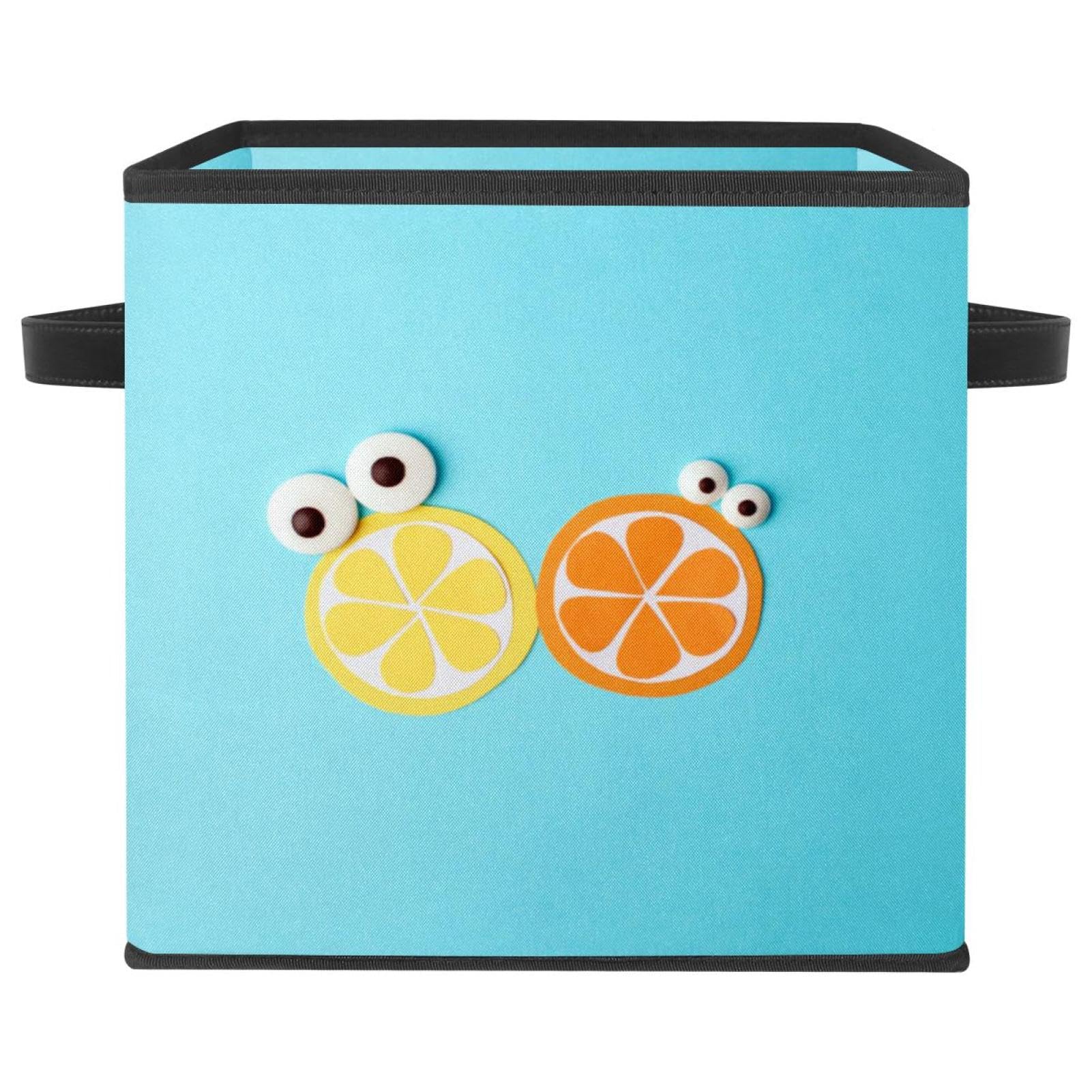 Organiseur en tissu pliable motif citron pour jouets d'enfant