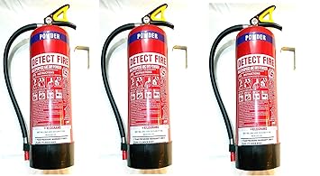 DITECT FIRE Premium ABC Dry Powder Type Economy Price Fire Extinguisher 9kg ISI Mark with Wall Mount Hook and use for Home, Kitchen, Office, School, Hospital and Industrial (Set of 3PCS)