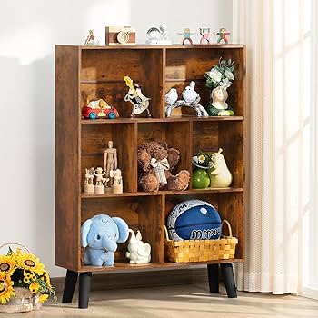 Amazon.co.jp: YUFAM ヴィンテージ本棚 脚付き 3段 ミッド