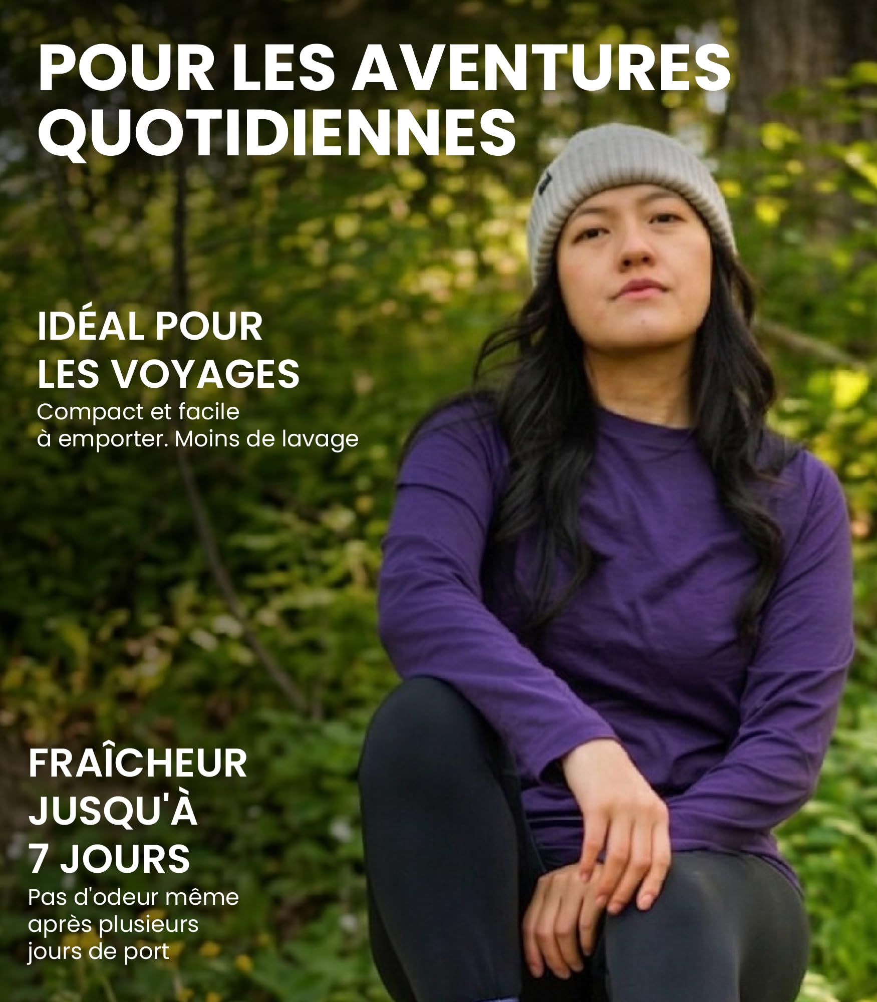 Merino.tech sous Vetement Laine Merinos Femme - 100% Merinos Haut Thermique Femme pour la Sport et Randonnée