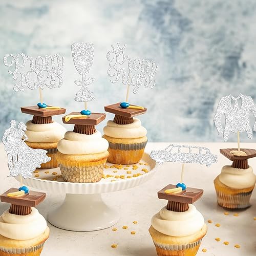 Miniatura 4 de Gyufise 24 decoraciones para cupcakes de graduación para fiesta 2025 de graduación 2025 decoración de graduación 2025 decoraciones universitarias