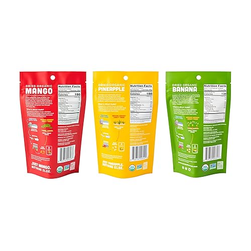 Miniatura 5 de Mavuno Harvest Paquete variado de frutas secas orgánicas, mango seco, piña y plátano, saludable, vegano, sin azúcar añadido, aperitivos sin OMG para