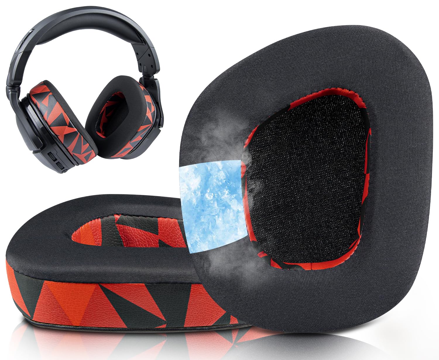 SOULWIT Cooling-Gel Earpads Replacement for Turtle Beach Stealth 600 Gen 2 USB/MAX, 600 Gen3 PC/PS/XB, 500 XB Wireless Headset, Ear Pad Cushions with