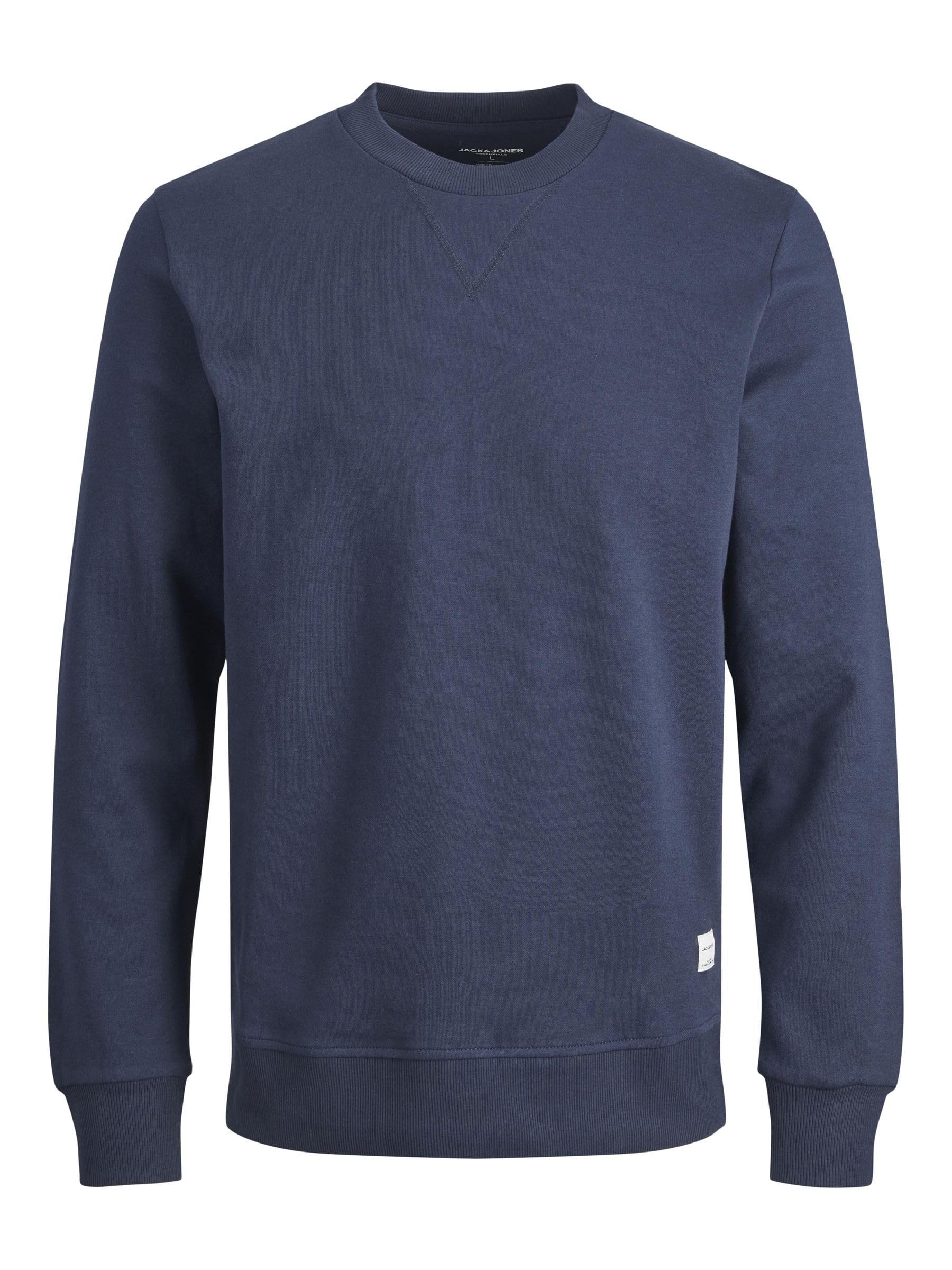 Jack & Jones Men's Jjebasic Crew Neck Noos Ps Sweatshirt, Navy, 1L UK