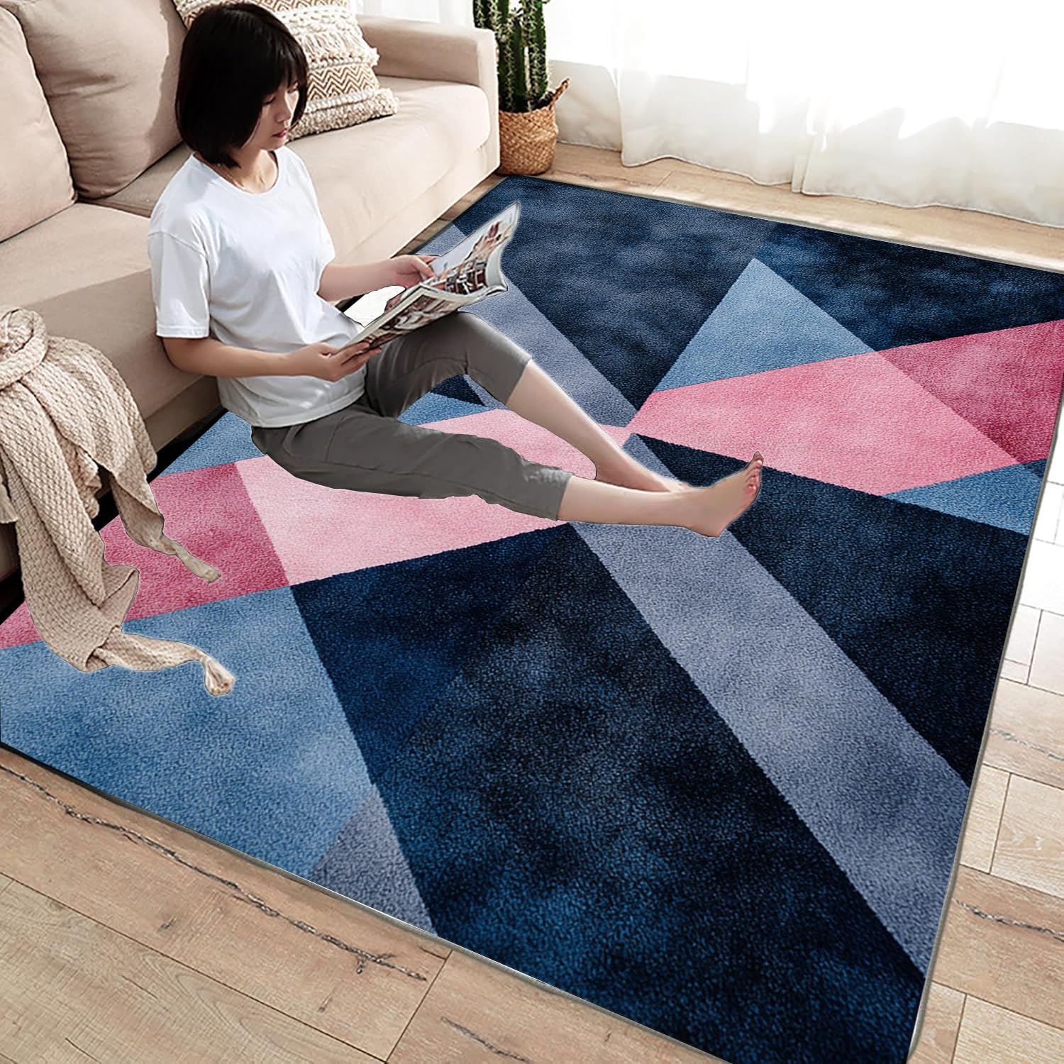 Abstrakcyjny nieregularny nadruk dywan 120 x 180 cm niebieski dywan do salonu i sypialni nowoczesny wystrój domu miękka trwała antypoślizgowa mata podłogowa do stylowych wnętrz