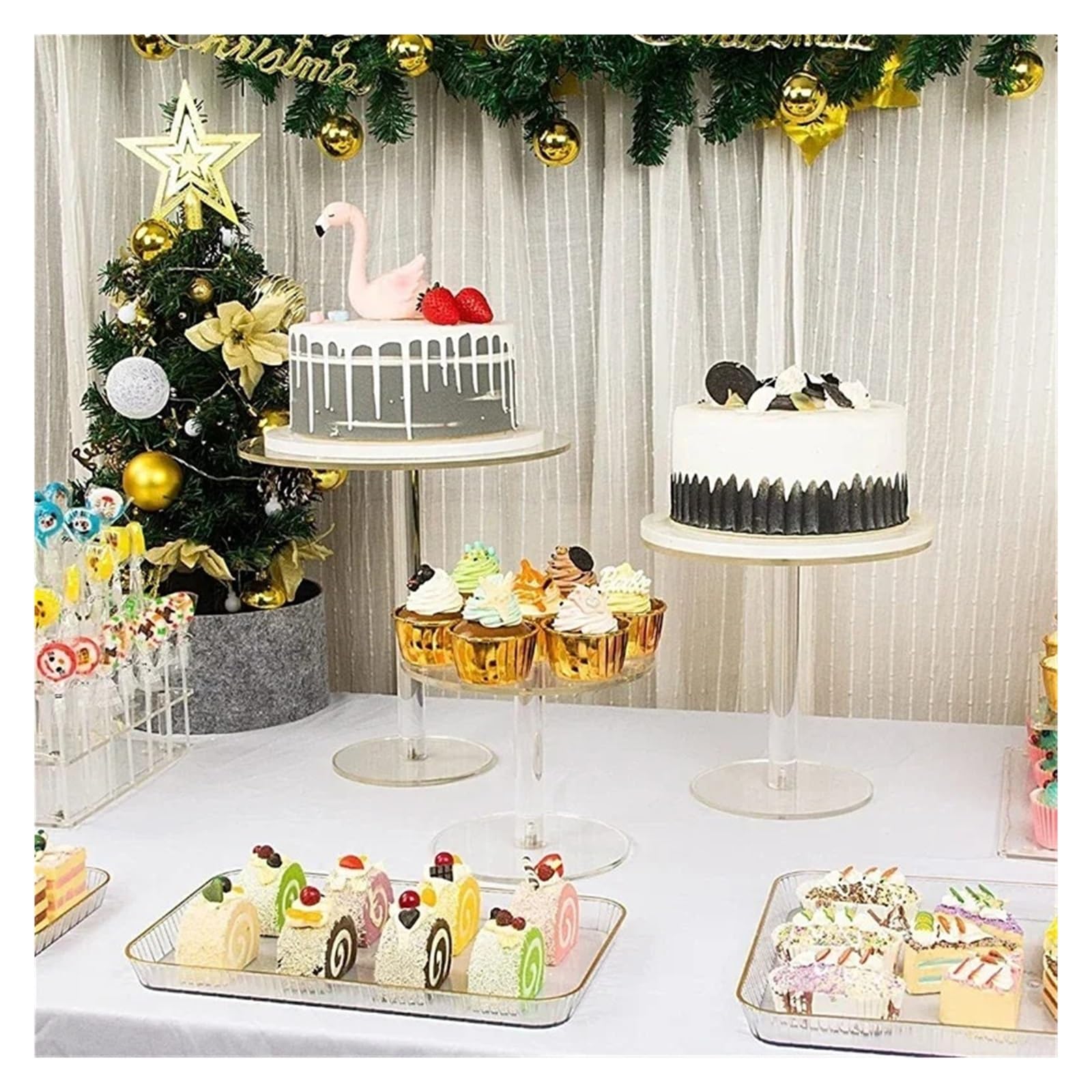 KuchenstäNder 3 stücke Klar Kuchen Display Stand Mittelpunkt Party Decor Dessert Tisch Dekorationen Hochzeit Veranstaltungen Dessert Display Halter