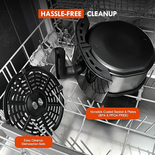 Miniatura 5 de Freidora de aire de 4.5 cuartos de galón, control táctil digital compacto, fácil de cocinar y recalentar, freidoras de aire de encimera para cocina,