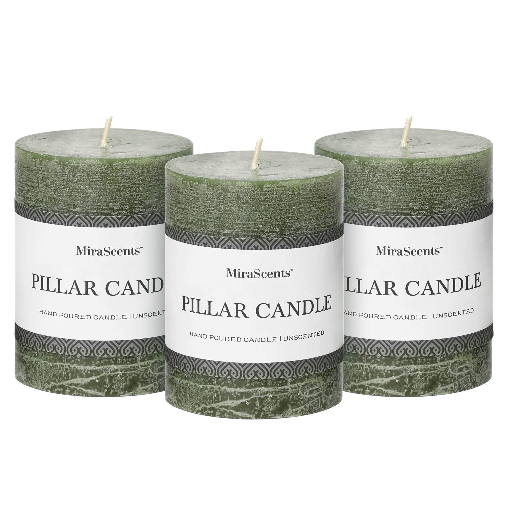 Photo 1 of MIRASCENTS 3x4 Inch Pillar Candles Set of 3