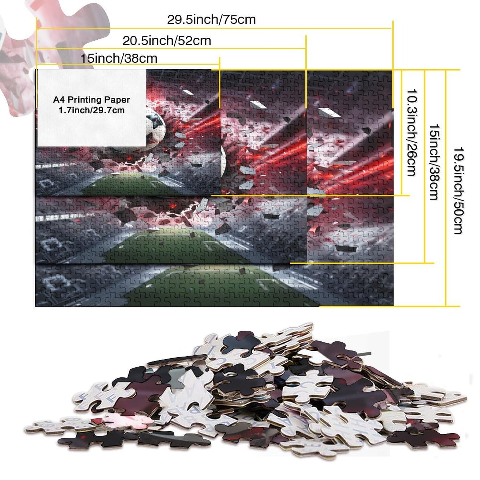 Puzzle De 1000 Piezas De Fútbol | Rompecabezas Clásico En Alta Definición | Regalo Creativo Para Relajarse Y Desafiar Tu Mente | Para Adultos Y Niños