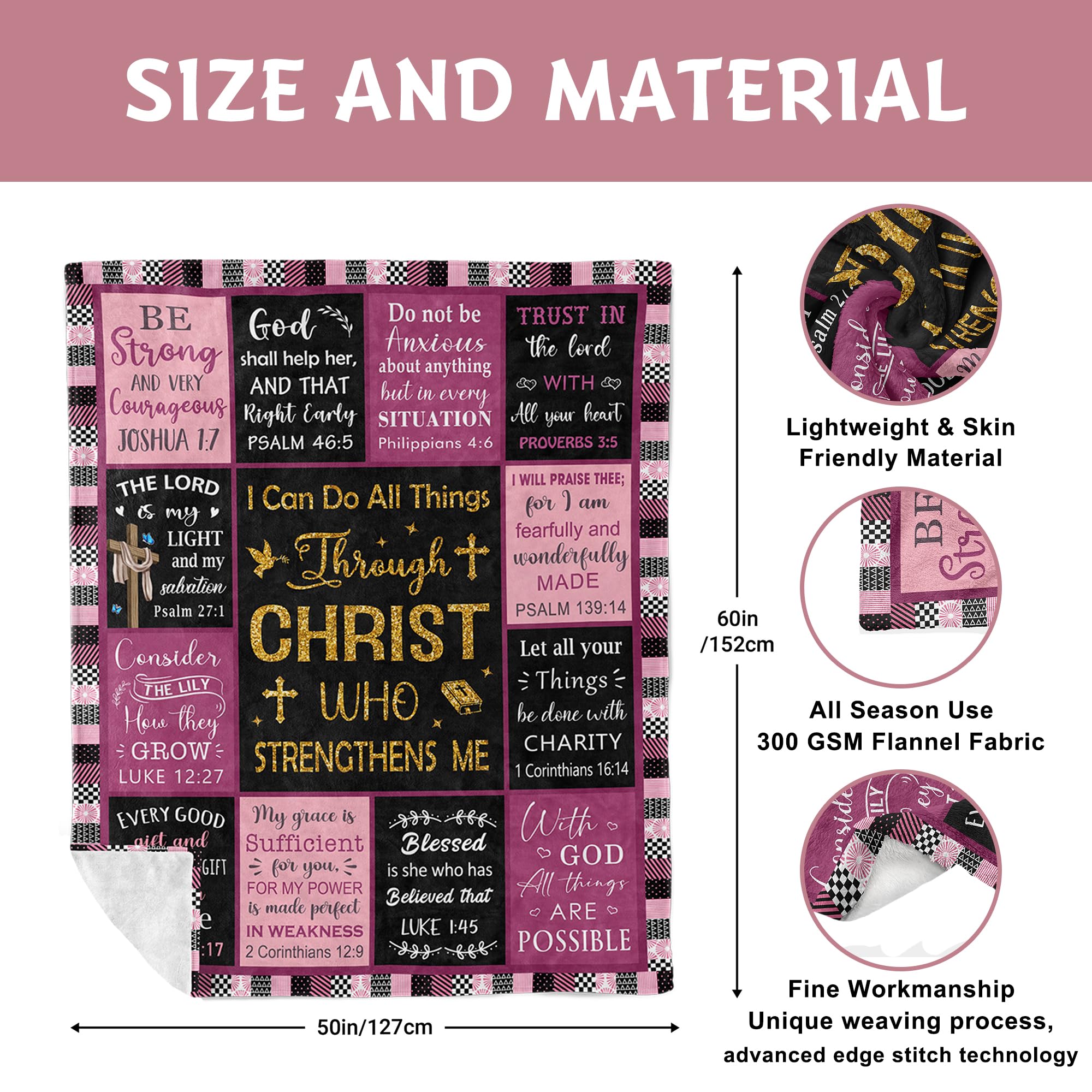 Christliche Decke Als Geschenk Für Frauen – 150x200 Cm, Weich & Flauschig Mit Inspirierenden Sprüchen