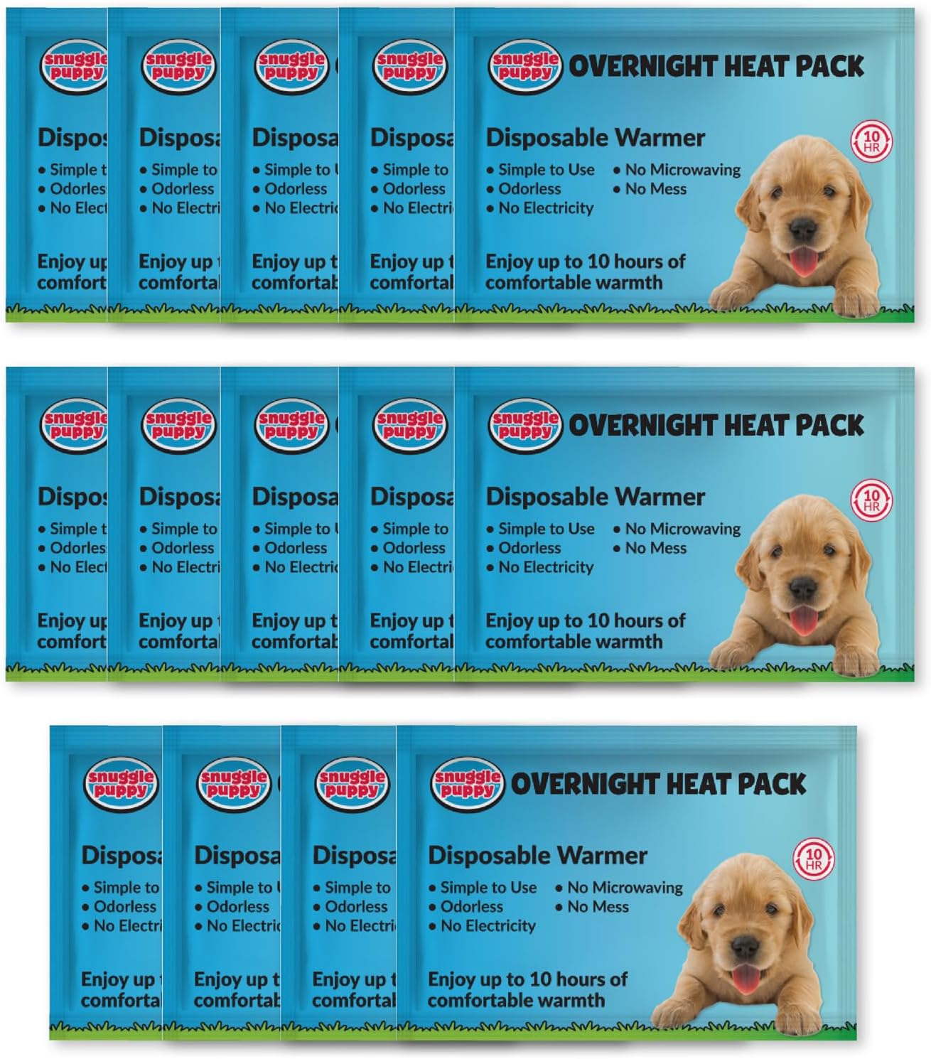 Snuggle Puppy Replacement Overnight Heat Packs - 14 Odourless, Long Lasting Disposable Heat Packs Made with All Natural Ingredients