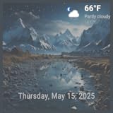 Mantente informado con la hora opcional y el pronóstico en vivo en cada escena.