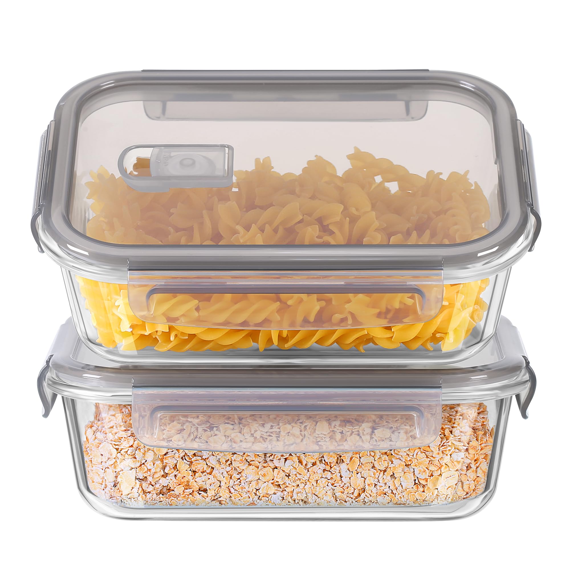 TDSYDS Frischhaltedosen Glas Set für Lebensmittel 8 Stück(4 Behälter + 4 Deckel), Glasbehälter mit Deckel Mikrowellengeschirr Spülmaschinen & Gefrierschrankfreundlich - Meal Prep Boxen Glas