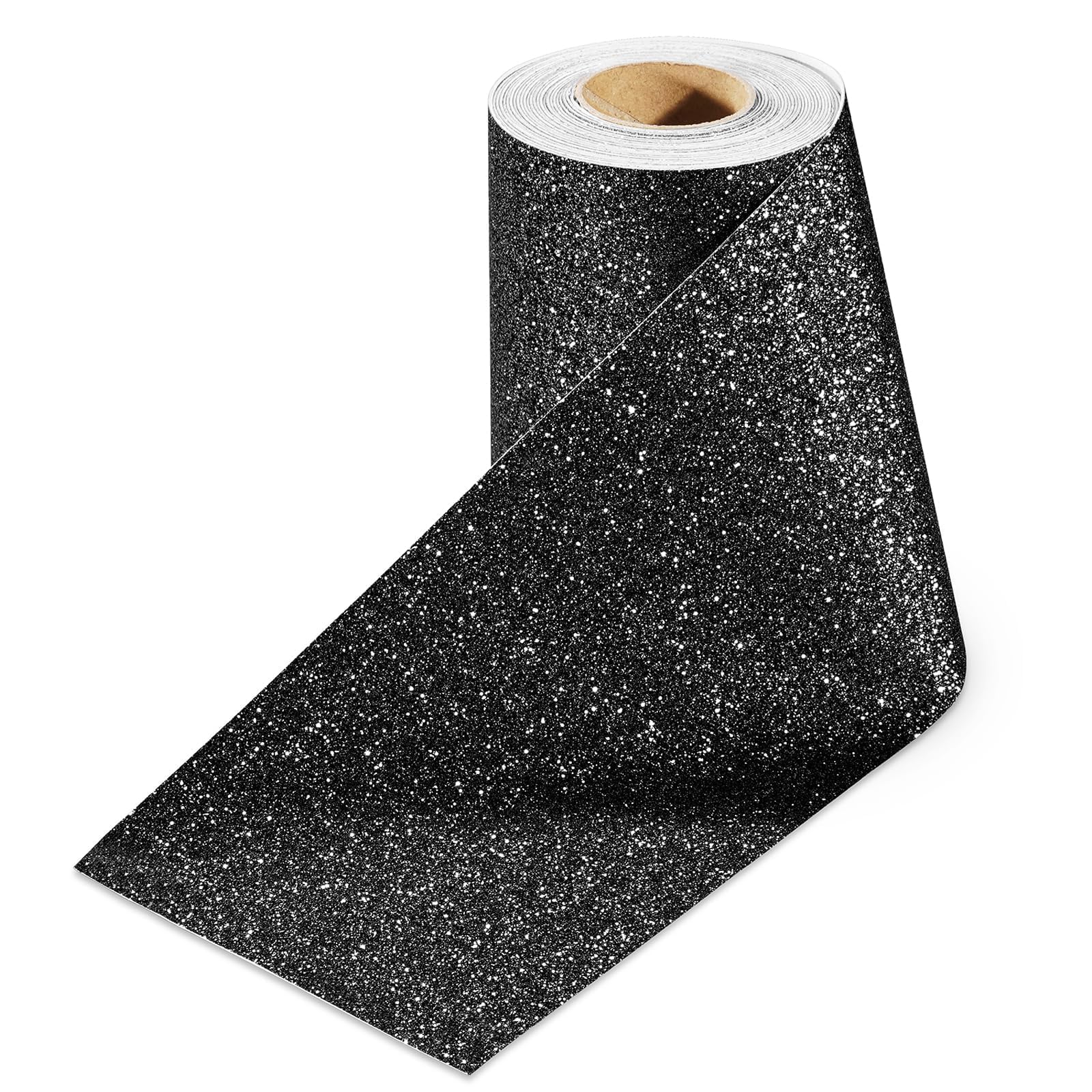 Stickyart Wallpaper 10cmX400cm Peel and Stick Border Trim - Black Glitter Ceiling Decorative Self Adhesive Straight Stickers for Walls Classroom Bulletin Boards Living Room