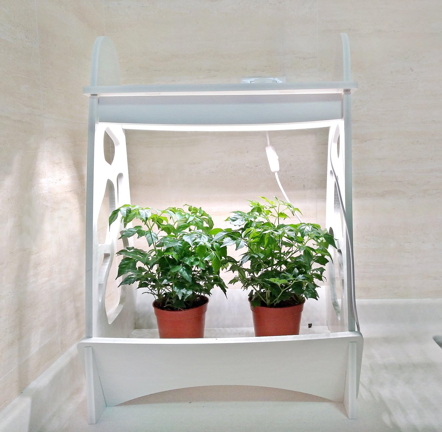 10W Full Spectrum Plant Grow Light with Power Adapter for Indoor Plant Veg Flower Seeds,Mini Garden Frame LED Grow Light(30LED,Art Design)