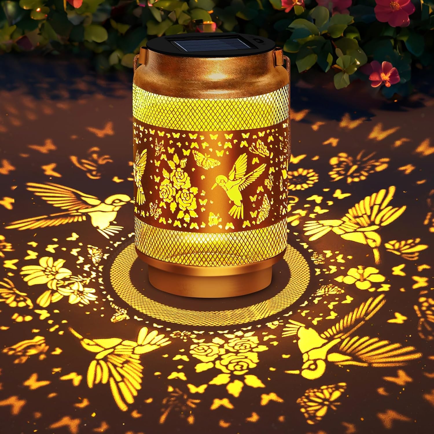 Solar Lanterns Outdoor Waterproof Hummingbird Garden...