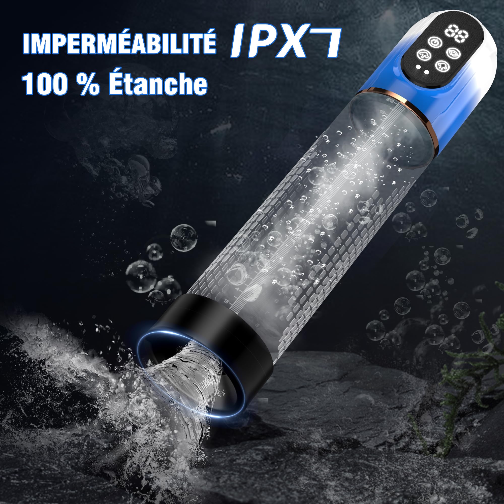 HIVEFUN Sextoyse Homme Sex Pompe a Penis, Pompes à Pénis avec 4 modes de Succion et 3 Modes D'entraînement Automatique, IPX7 Étanche Sex Toys Jouet pour Homme Pompe Penis avec Vaginette Silicone