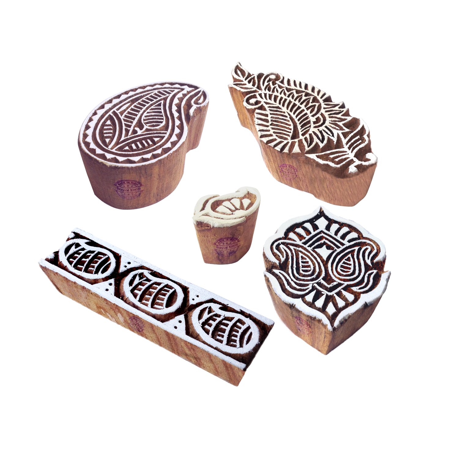 Exquisite Shapes Floral and Paisley Wood Blocks for Printing (Set of 5) (B073JQ2S6J) Amazon Price History, Amazon Price Tracker