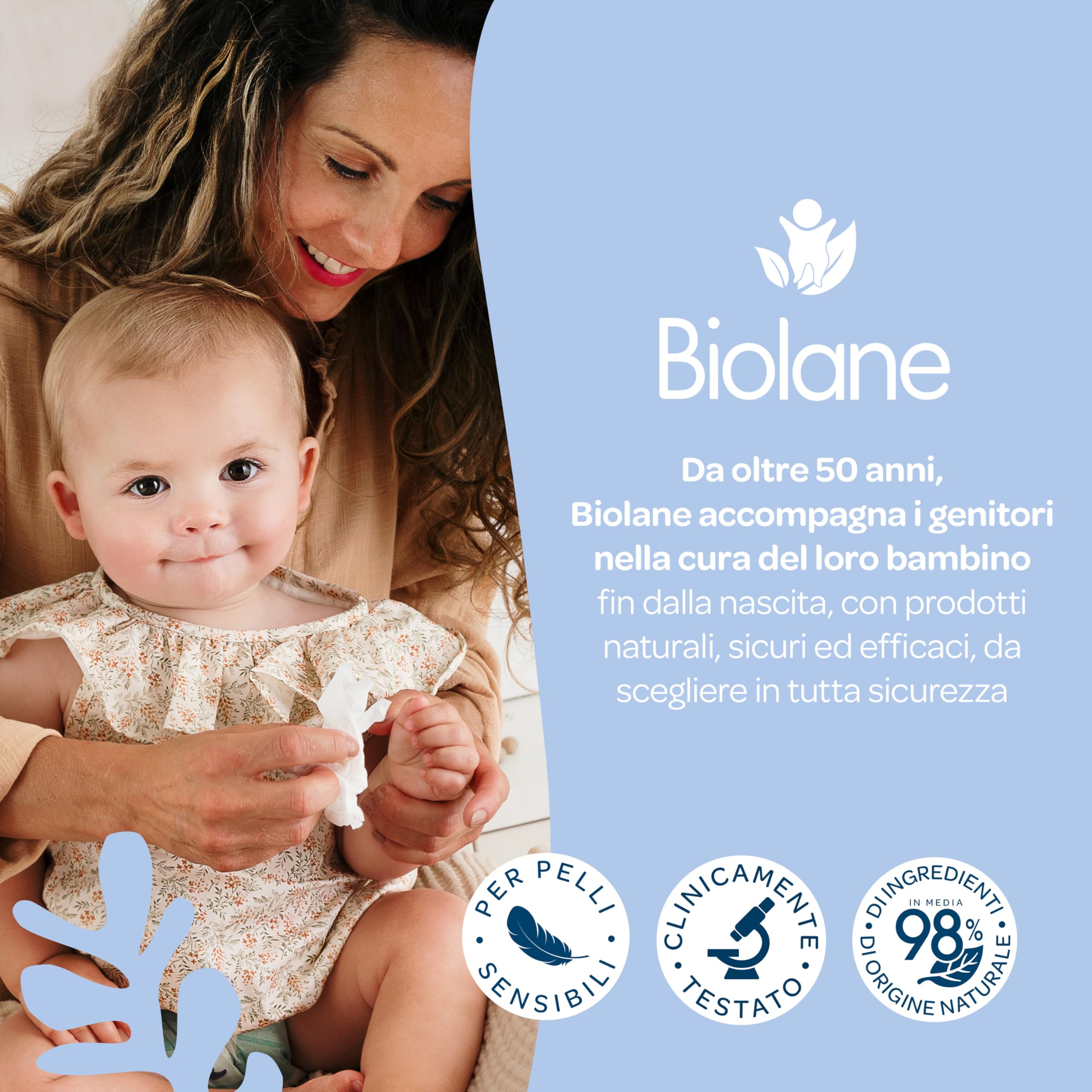 BIOLANE - Salviette neonato all’Acqua - 900 Salviettine (12x75) - Detergenti Delicate per Neonati - 99% Ingredienti di Origine Naturale - Senza Risciacquo - Fin dalla Nascita