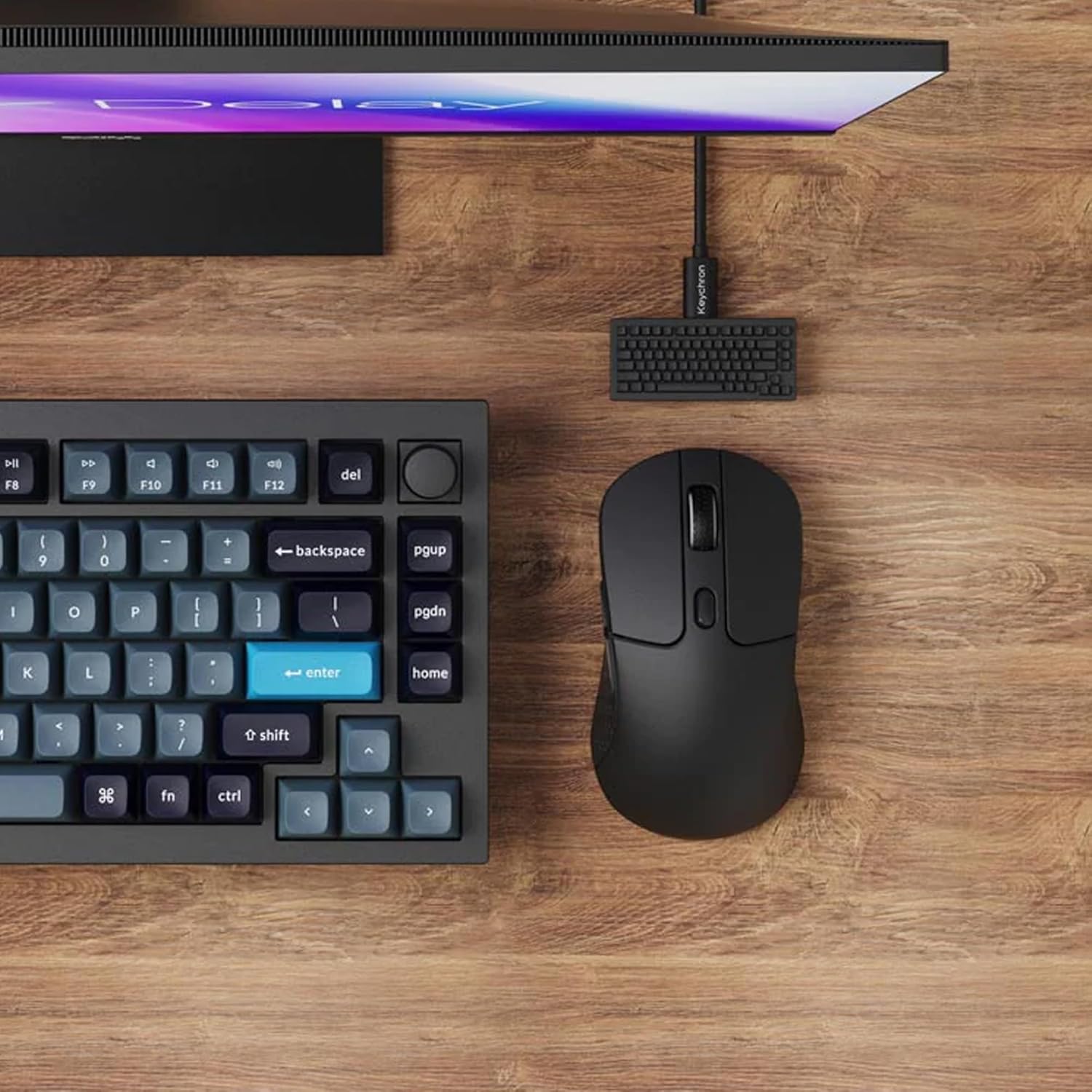 Keychron M3 Wireless Gaming Optical Mouse, Tri-Mode 2.4 GHz/Bluetooth 5.1/Wired, PixArt PAW 3395 Sensor, 4000Hz Polling Rate, 79g Lightweight Programmable Macro Button for Windows PC/Mac - Black