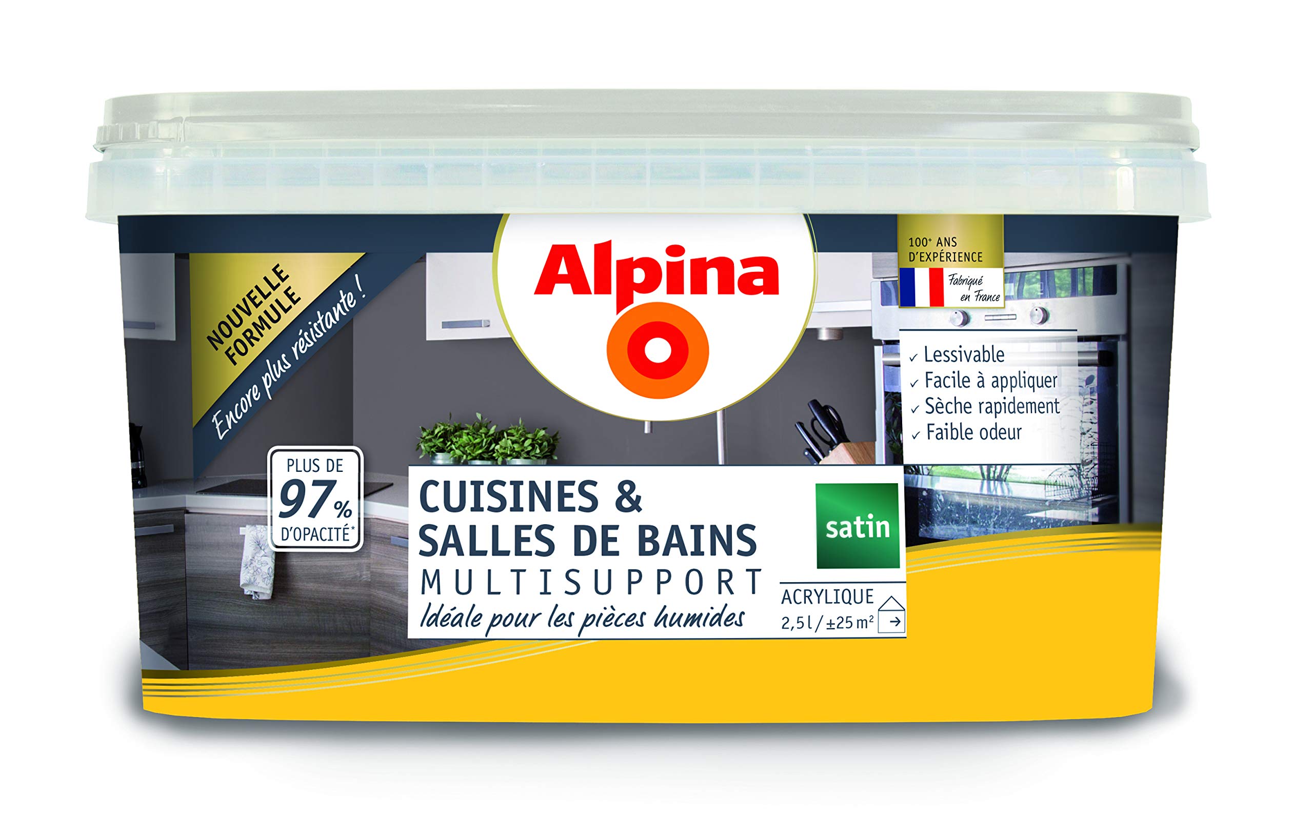 ALPINA Cuisines & Bains Menthe glaciale : Peinture Lessivable Humidité