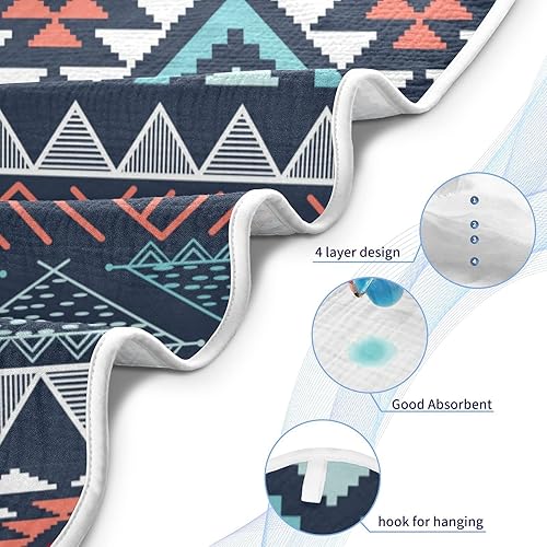 Miniatura 3 de Toalla de baño boho azteca, ultra suave y absorbente de algodón con capucha para bebé recién nacido, niño pequeño, regalo de registro infantil, 30 x