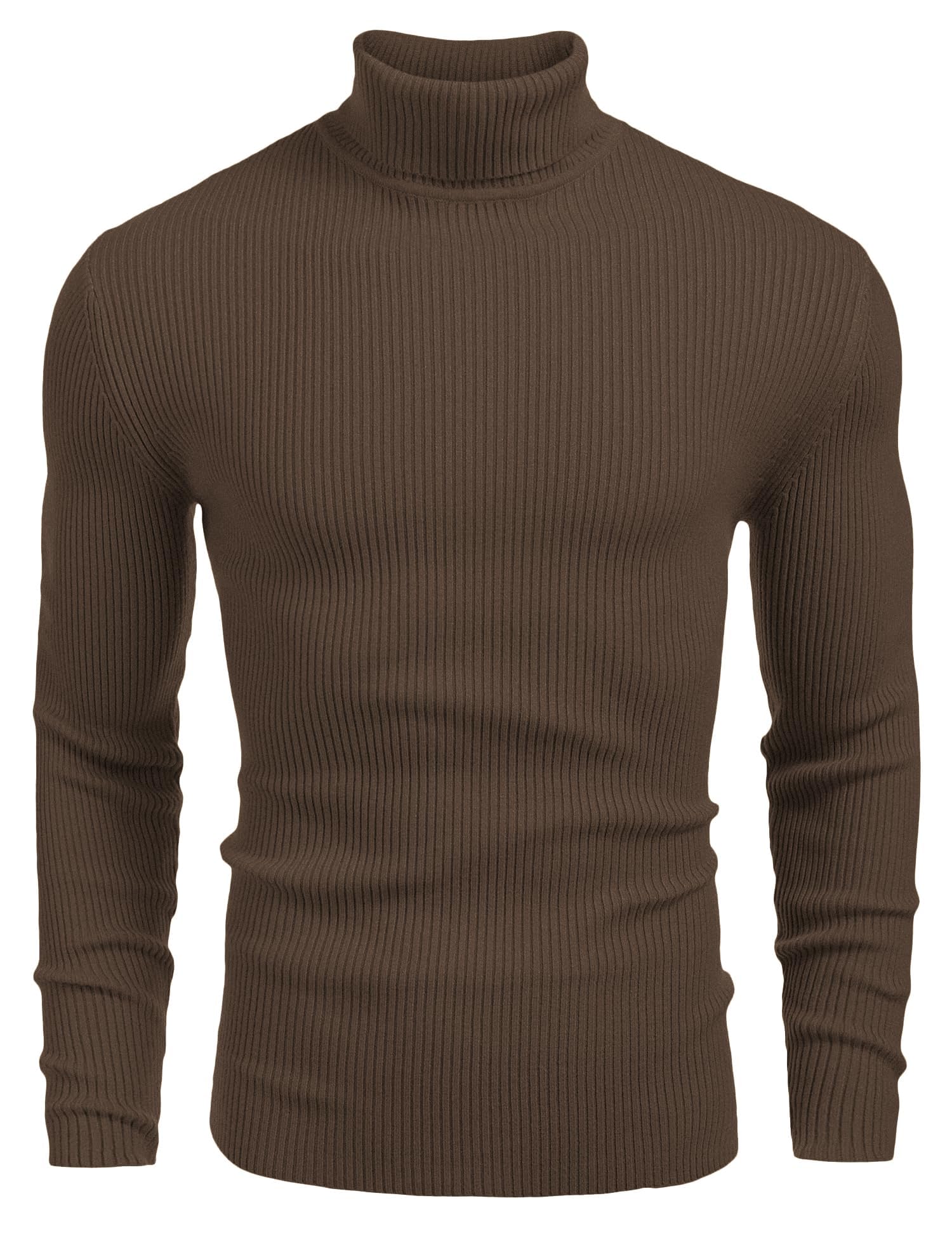 COOFANDY Maglione da Uomo a Collo Alto a Maniche Lunghe in Maglia Fine Maglione da Uomo Slim Basic