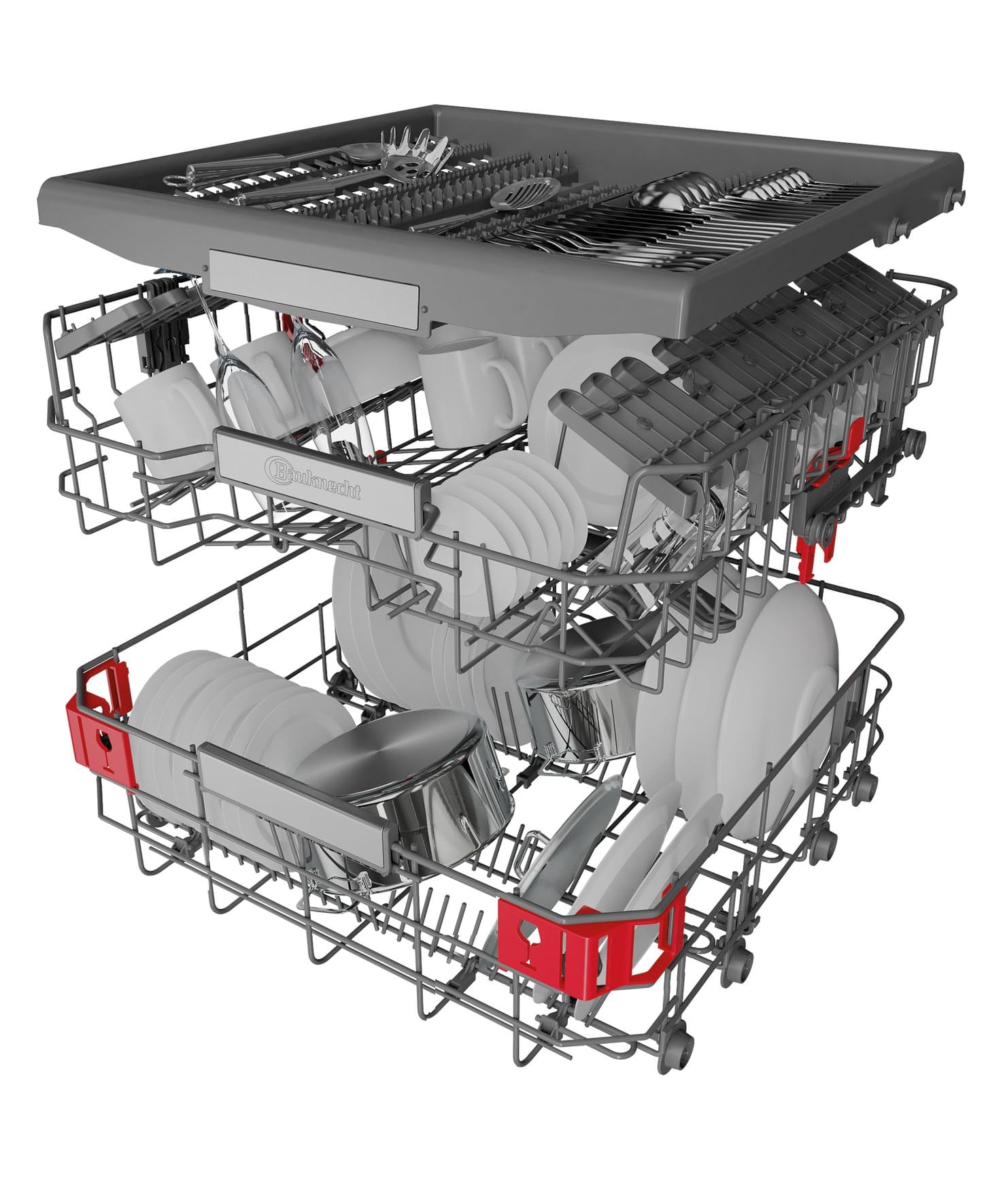 Bauknecht BKSV2 FAN freistehender Geschirrspüler /60 cm/ActiveDry – automatisches Türöffnungssystem/MultiZone – separates Ober- oder Unterkorbspülen/Startzeitvorwahl/Vollwasserschutz/Edelstahl