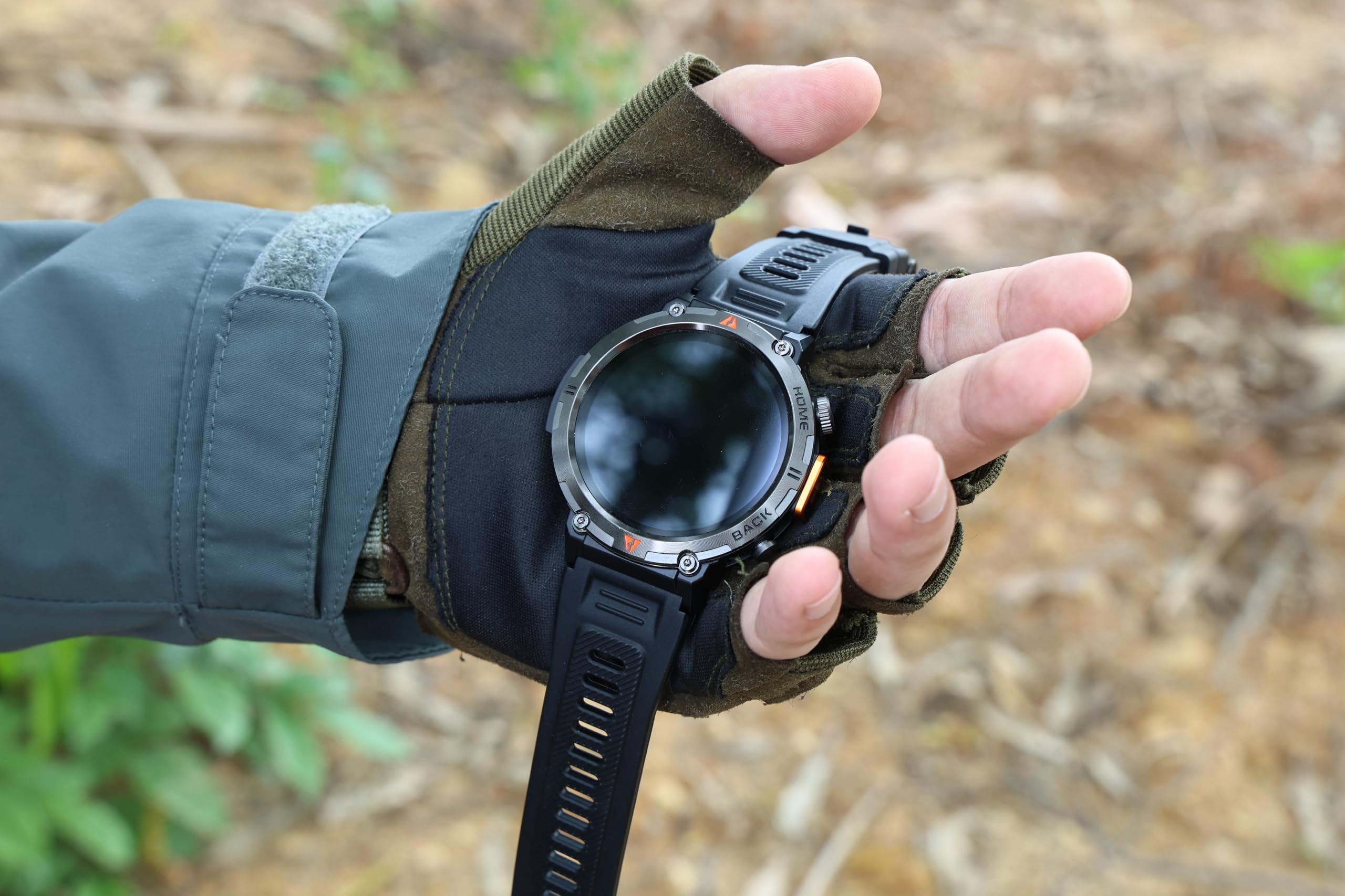 GPS Smartwatch Militare Uomo Impermeabile 3ATM con Torcia LED Bussola, 1,45" HD Rugged Smartwatch Orologio con Chiamate Bluetooth, Fitness Watch con Cardiaca SpO2 Notifiche WhatsApp per Android iOS
